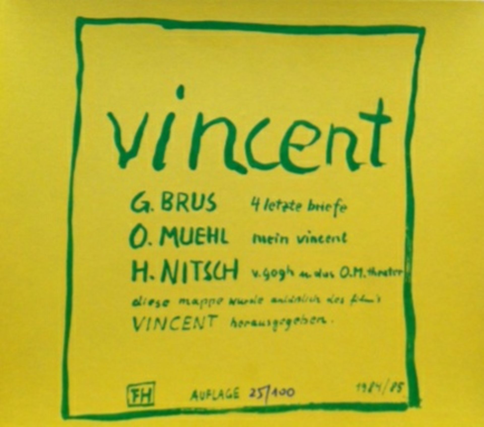 Brus Güntergeb. 19384 letzte Briefe1984/85Lithographie, 5 Blätter aus der Mappe "Vincent" - Signiert - Image 6 of 6