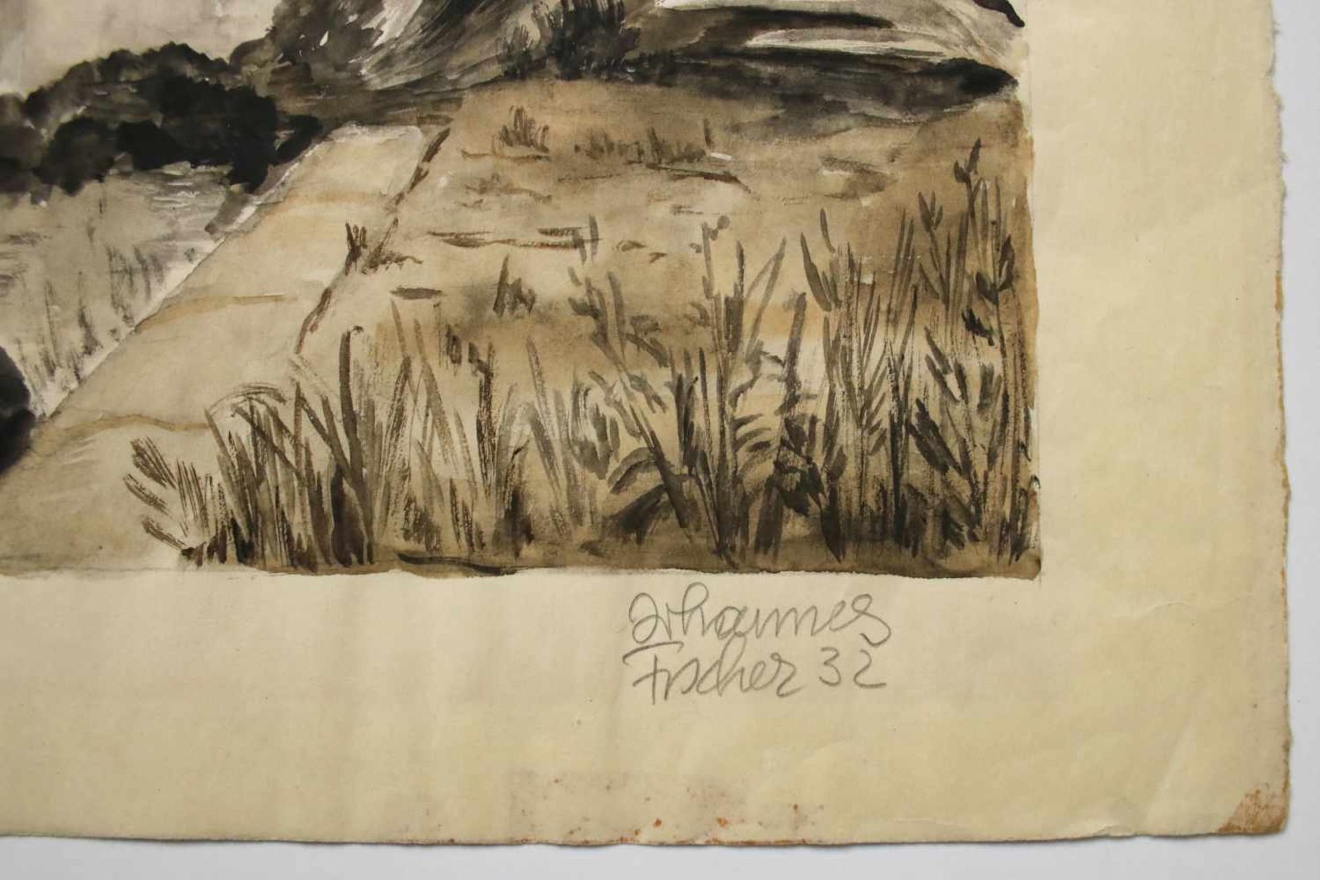 Fischer Johannes1888-1955Ragusa1932Tusche und Aquarell auf Papier, handsigniert41,5 x 48,5 cm - Bild 2 aus 2