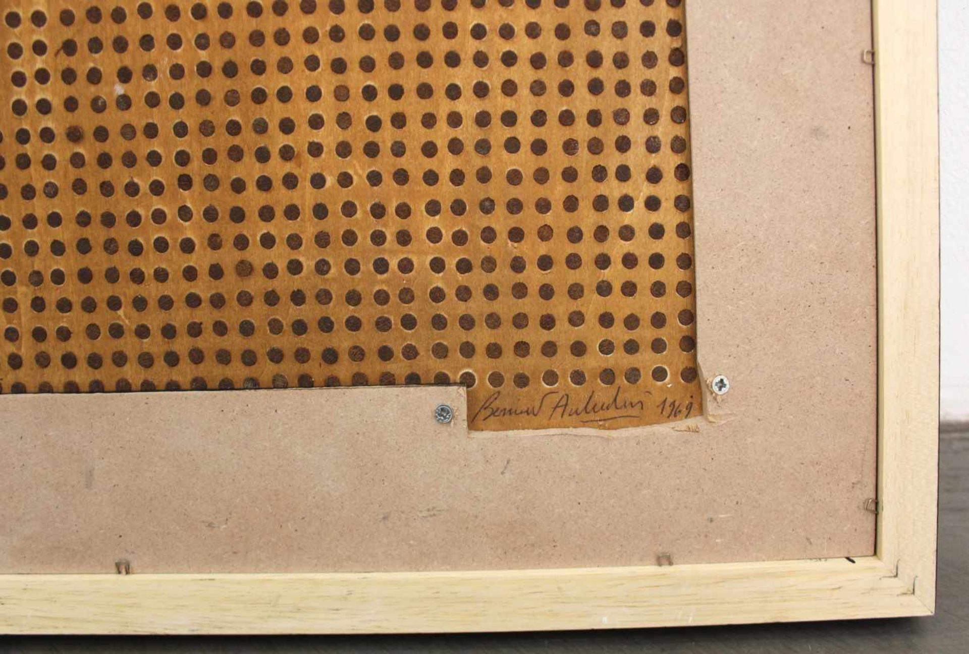 Aubertin Bernard1934-2015Tableau clous1969Nägel, Acryl, Holz. Handsigniert rückseitig40 x 40 cm - Bild 2 aus 2