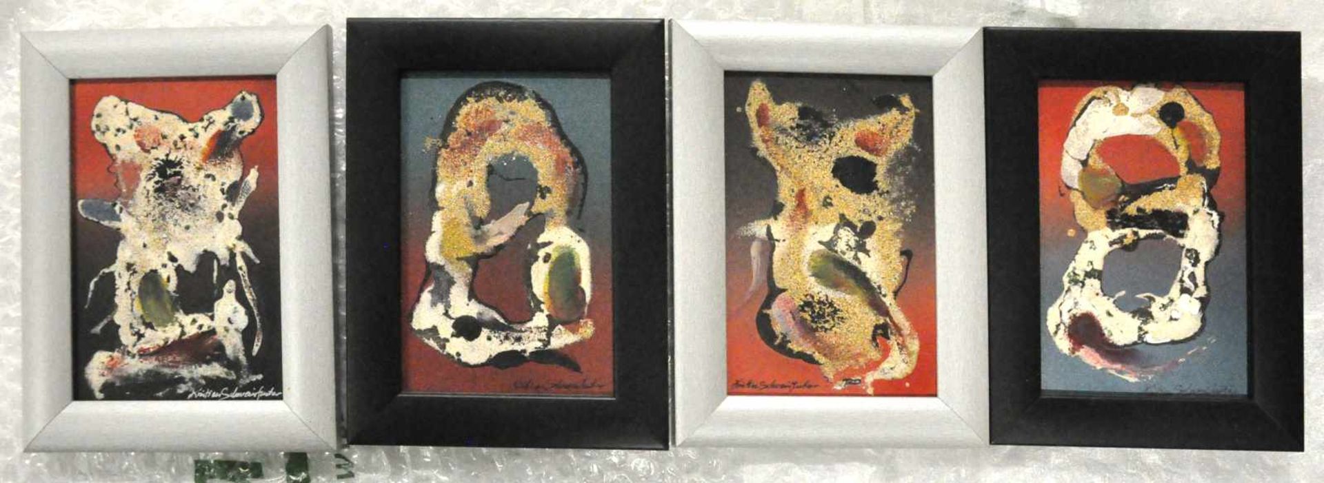Schweinfurter Kristiangeb. 1952Ohne Titel20014 Einzelwerke, Öl und Sand auf Platte14 x 9 cm