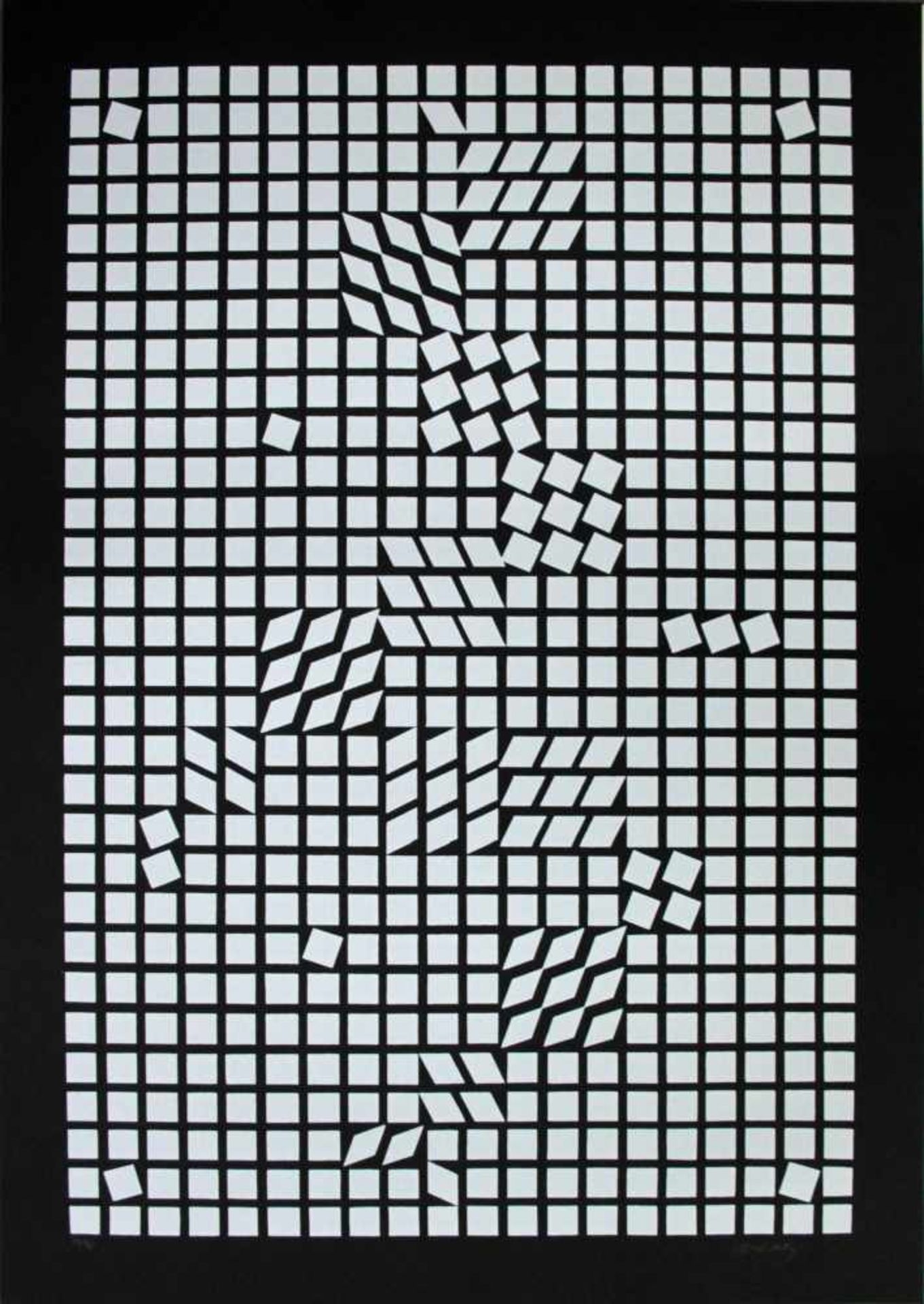 Vasarely Victor1906-1997Ohne Titel1960erSiebdruck, signiert vorne, Ed. 90100 x 70 cm