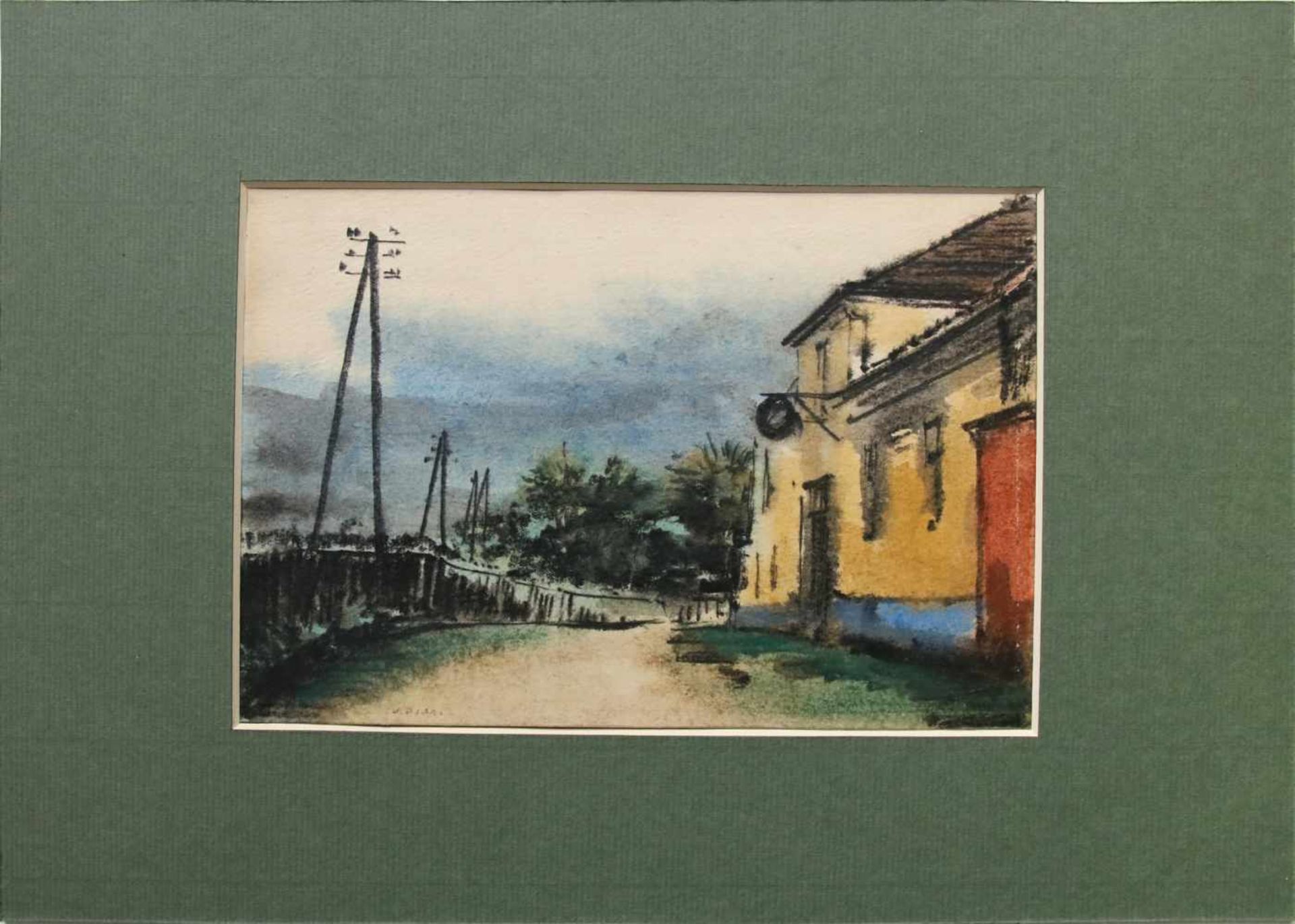 Pipal Victor1887-1971Skizze zu "Ende der Gasse" (Krems)Aquarell auf Papier, handsigniert21,5 x 15