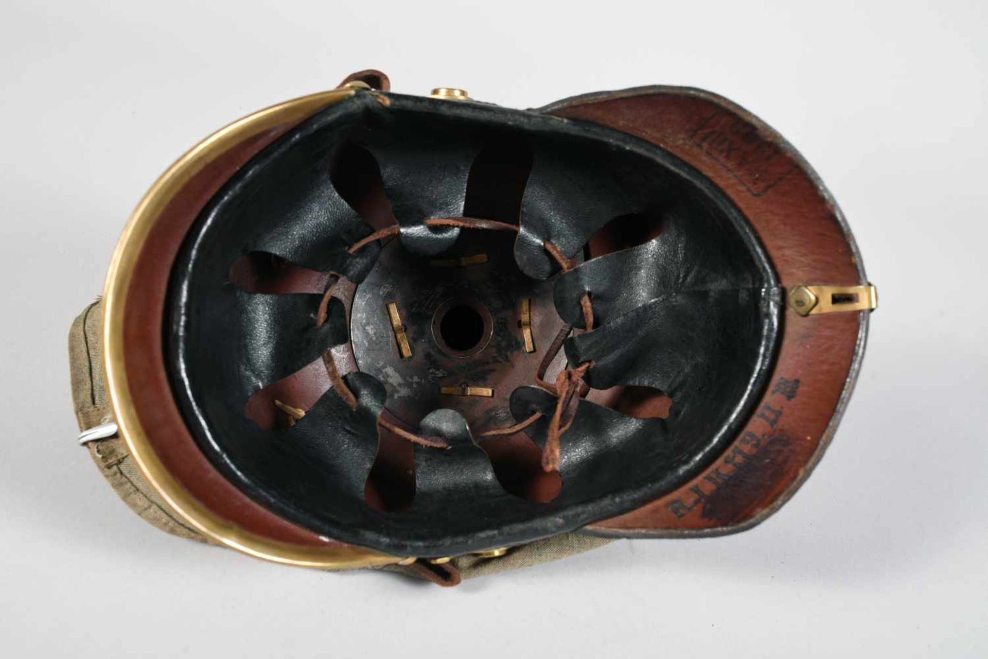 Wurtemberg. Casque à pointe troupe du 119° régiment de réserve. Très belle bombe dans son vernis d’ - Bild 5 aus 6