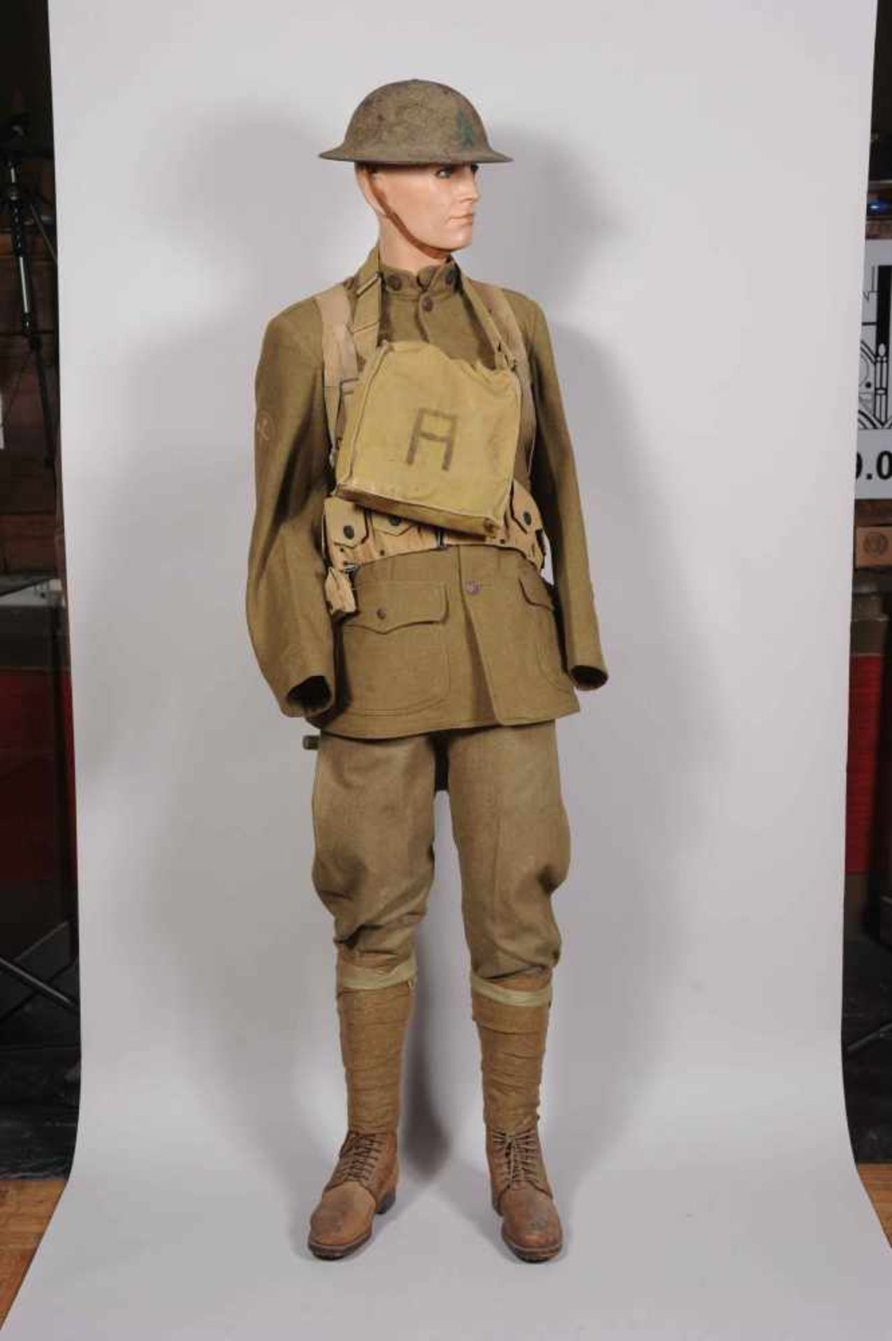 Fantassin américain de la 91st Infantry Division. Mannequin complet d’un Doughboy en 1918 comprenant