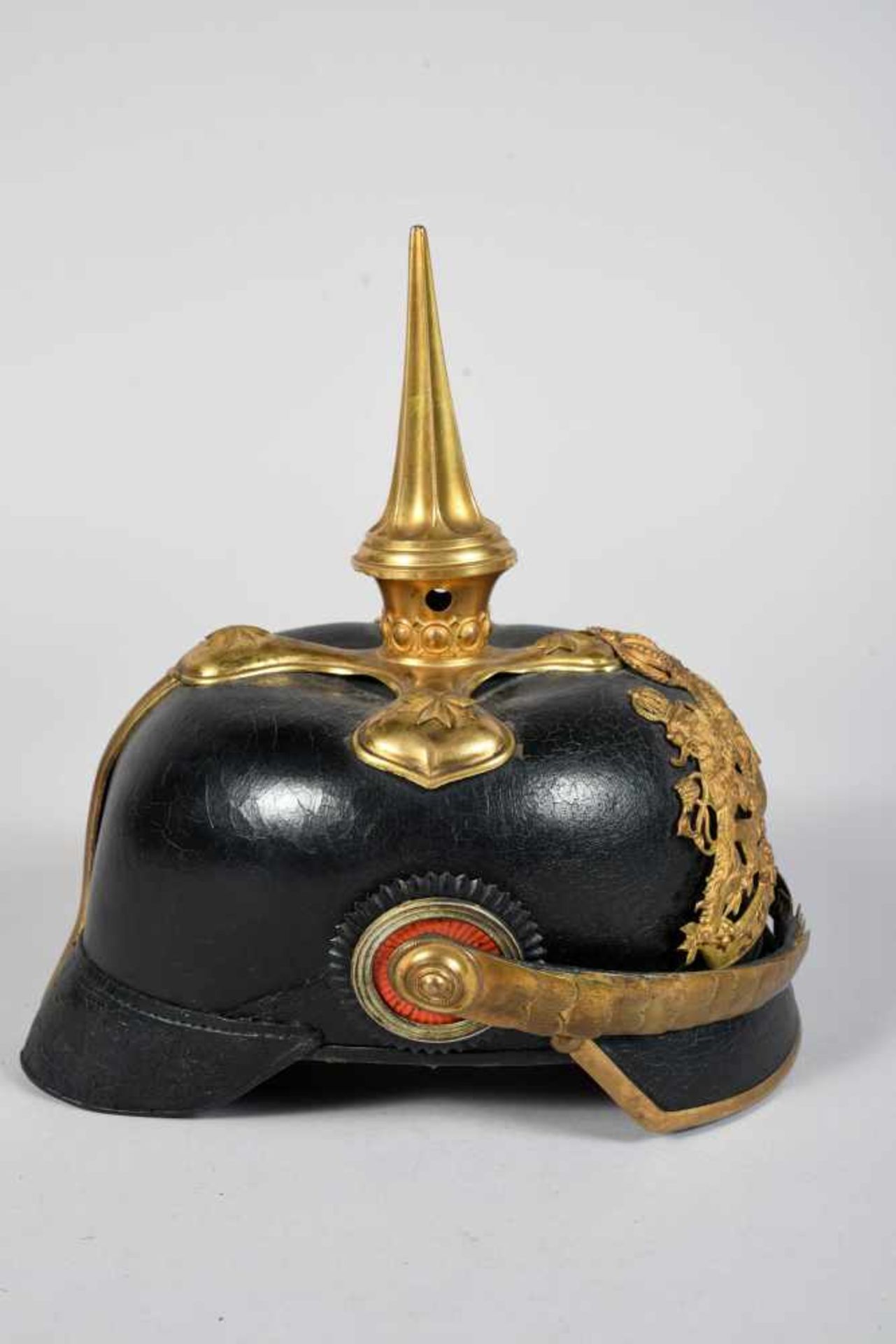 Bavière. Casque à pointe d’officier de chevaux légers, belle bombe légèrement affaissée, avec un - Bild 3 aus 4