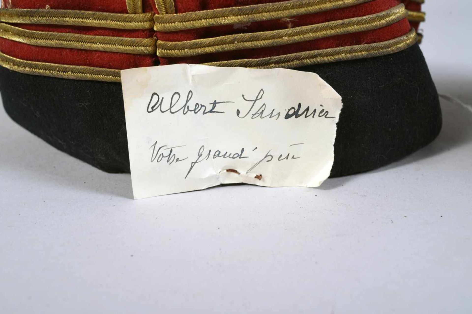 Képi de capitaine du 46e régiment d’infanterie (Paris, Fontainebleau) en drap garance à bandeau - Bild 5 aus 5