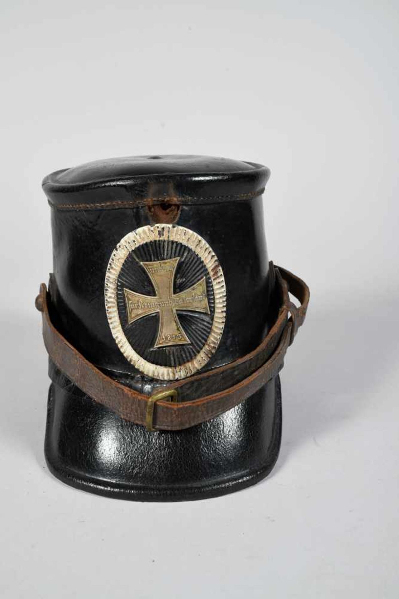 Prusse. Shako de réserve mod 60, fût en très bon état, belle plaque avec sa croix de réserve,