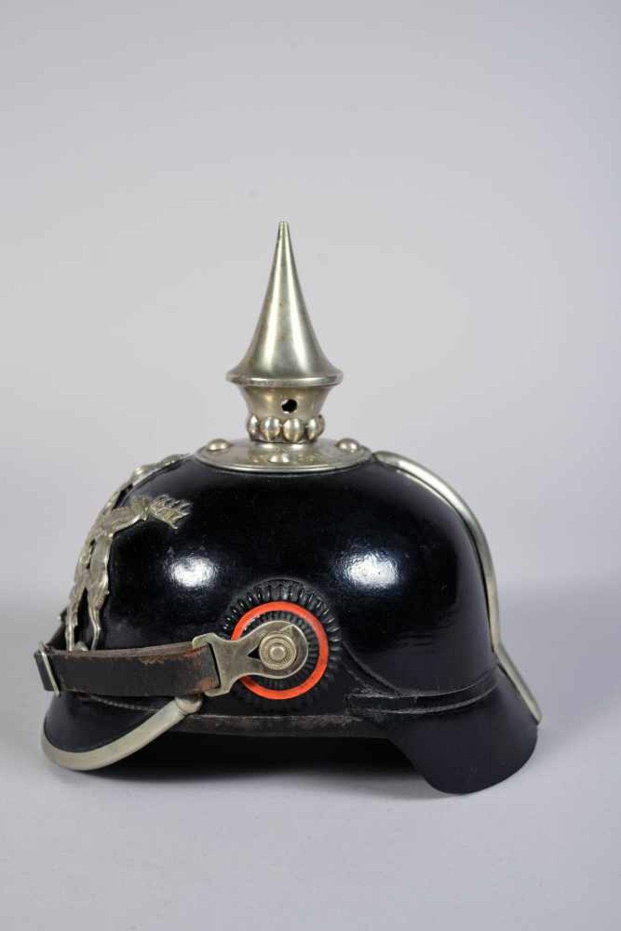 Wurtemberg. Casque à pointe troupe mod 91/95 du 123° Garde régiment. Belle bombe, sans coups et dans - Bild 2 aus 5