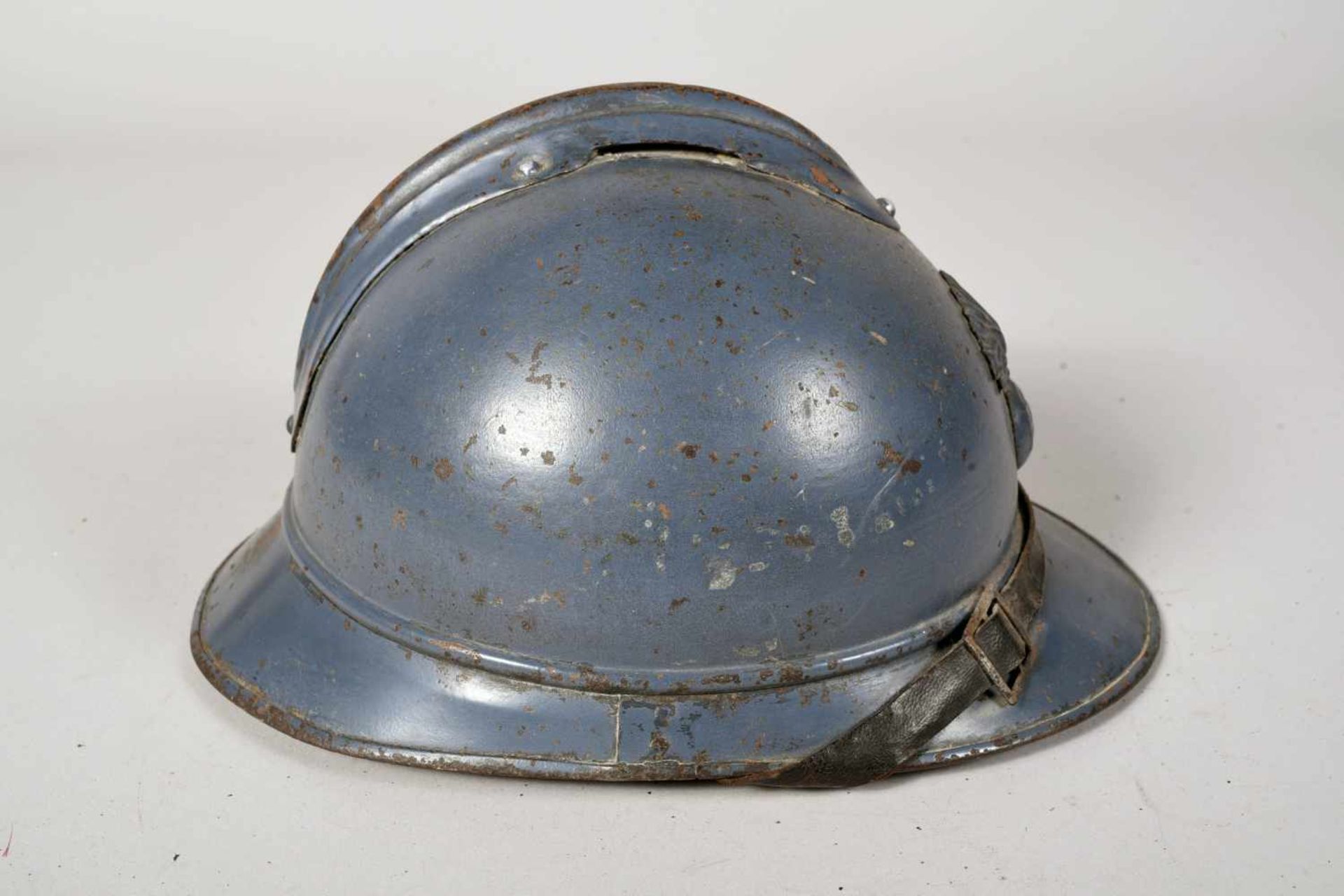 Casque Adrian 1915. Infanterie. Peinture bleu clair d’usine. Coque A. Tampon de fabricant (Roue - Bild 3 aus 5