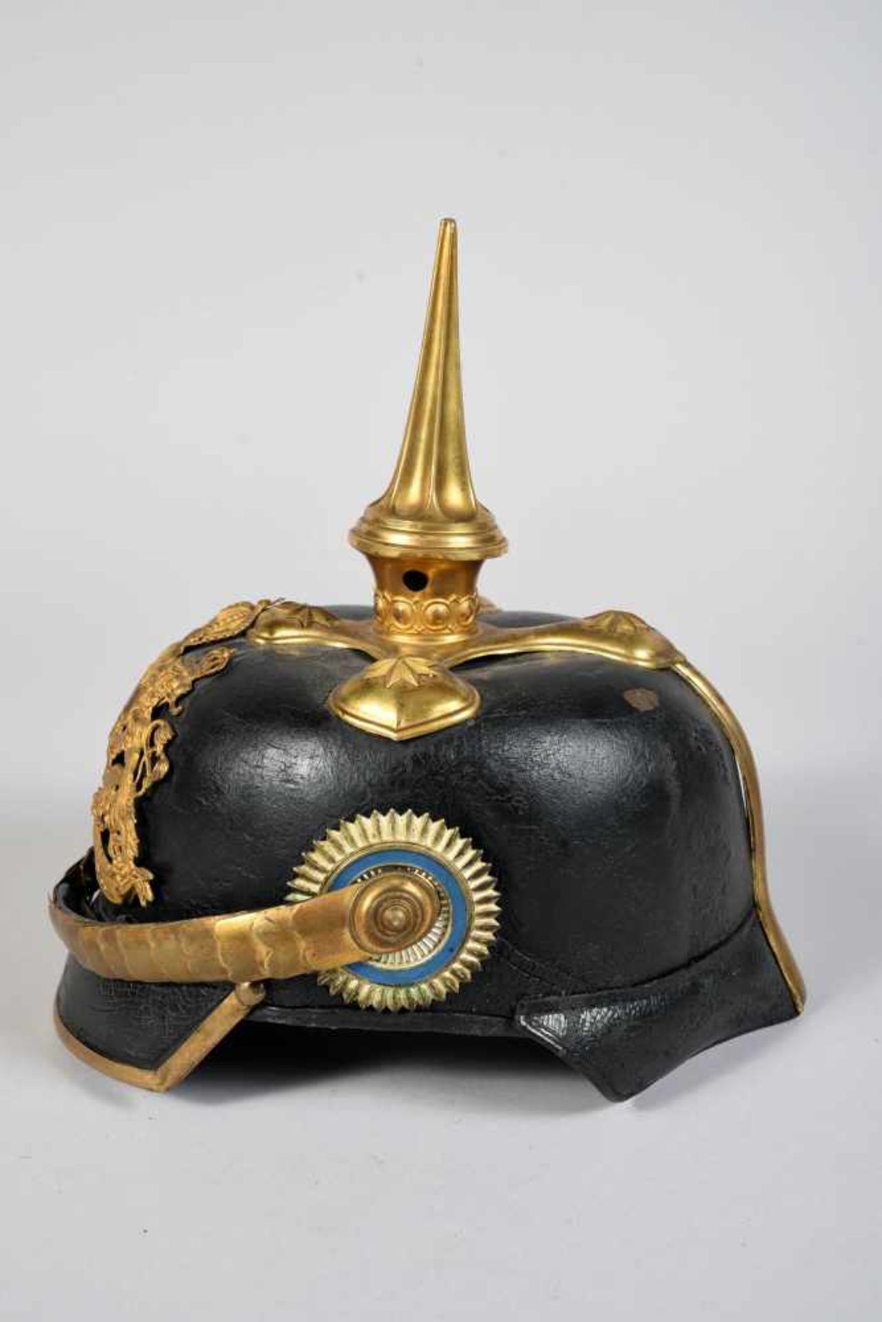 Bavière. Casque à pointe d’officier de chevaux légers, belle bombe légèrement affaissée, avec un - Bild 2 aus 4