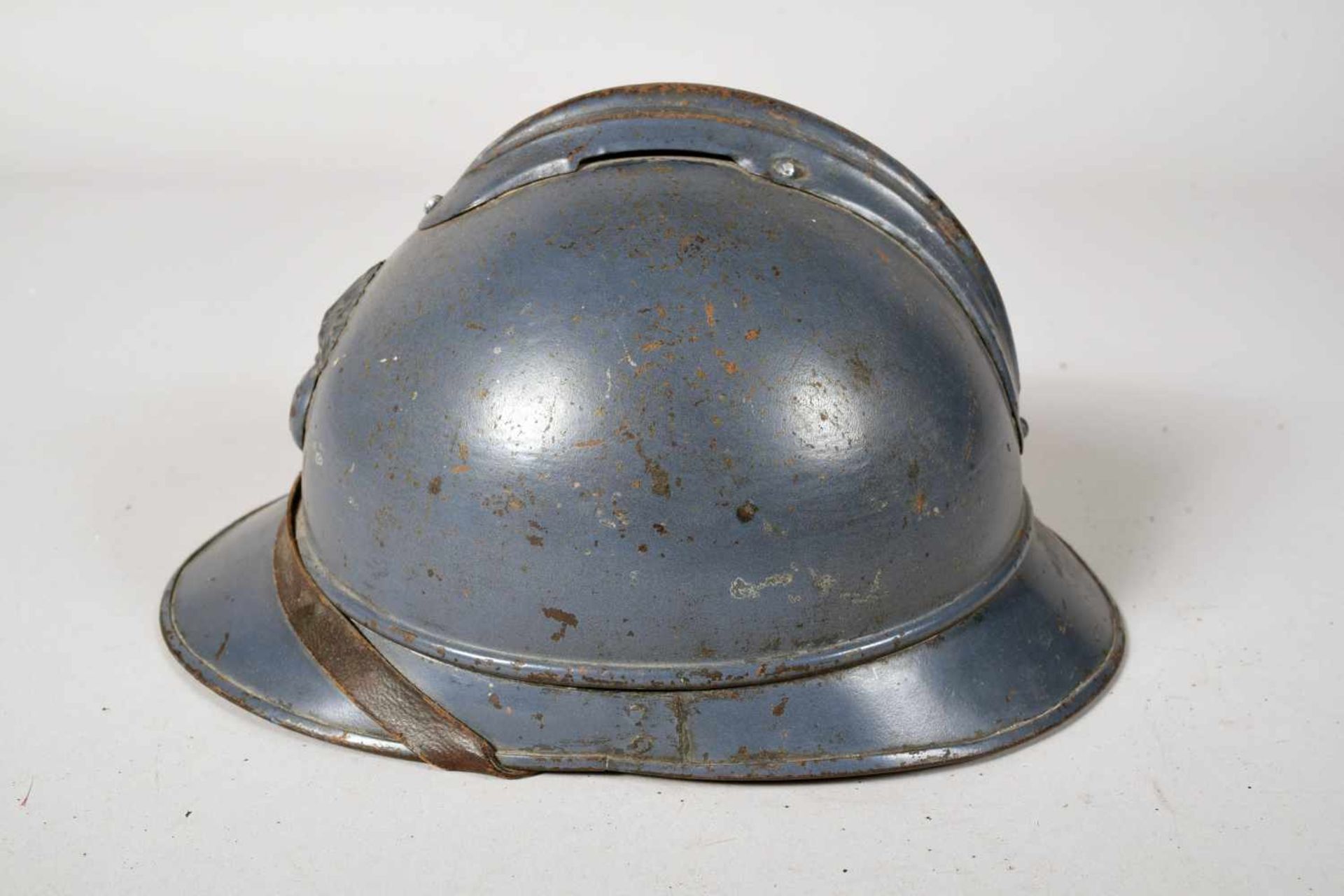 Casque Adrian 1915. Infanterie. Peinture bleu clair d’usine. Coque A. Tampon de fabricant (Roue - Bild 2 aus 5