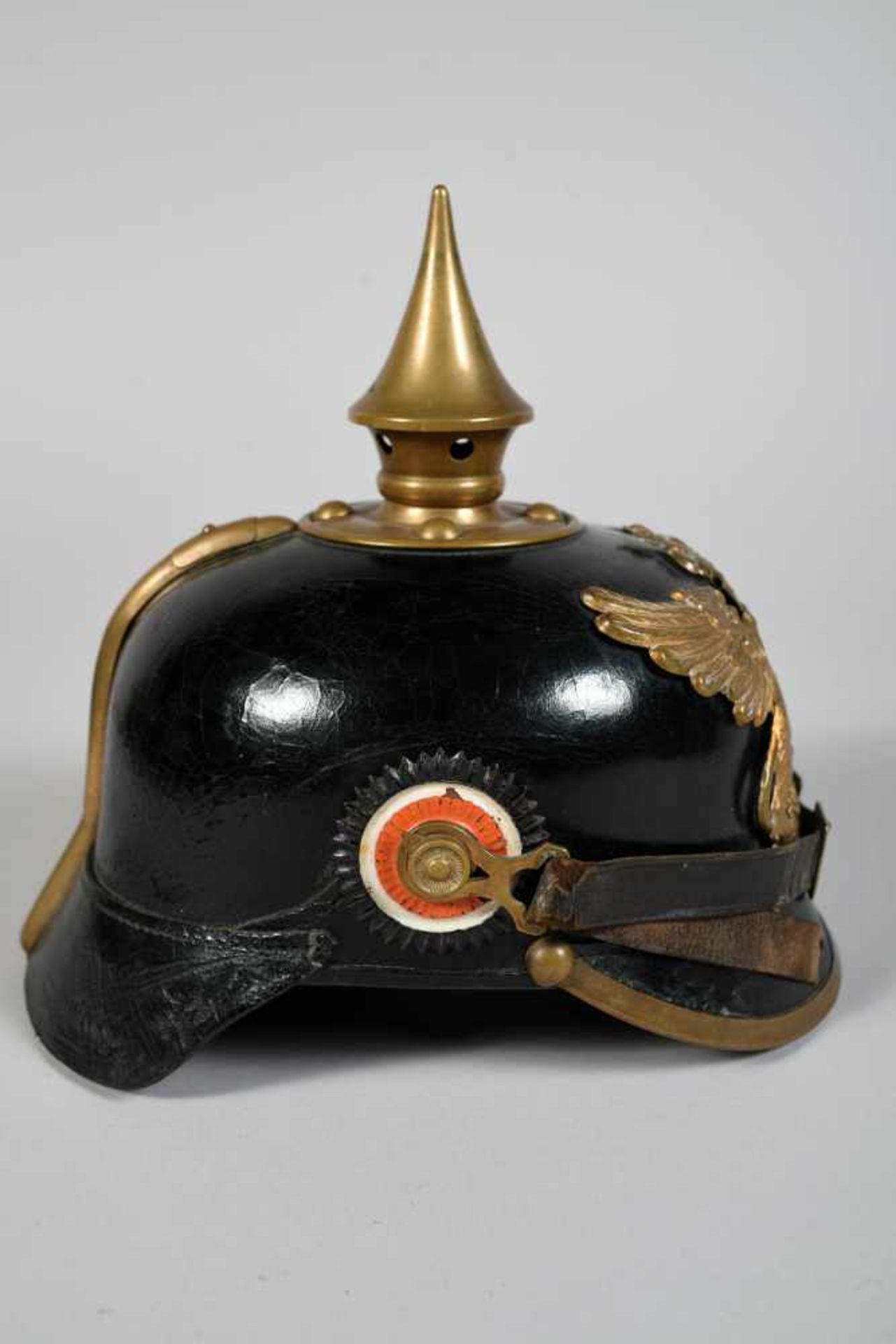 Bade. Casque à pointe troupe mod 95, très belle bombe, bien en forme et dans son vernis d’origine. - Bild 3 aus 6