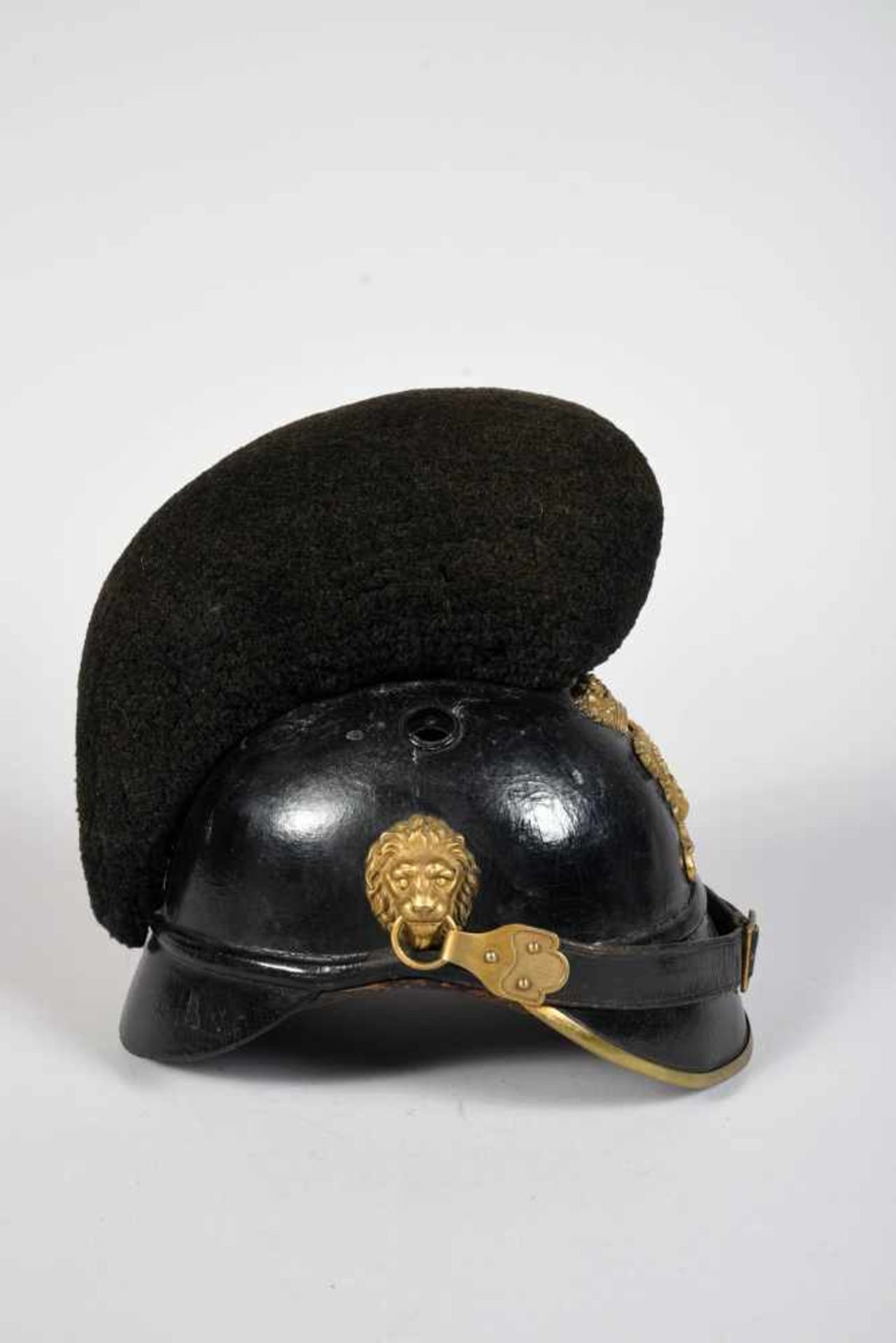 Bavière. Casque Rappenhelm, bombe en bon état, chenille complète et pas mitée, bonne jugulaire et - Bild 3 aus 5