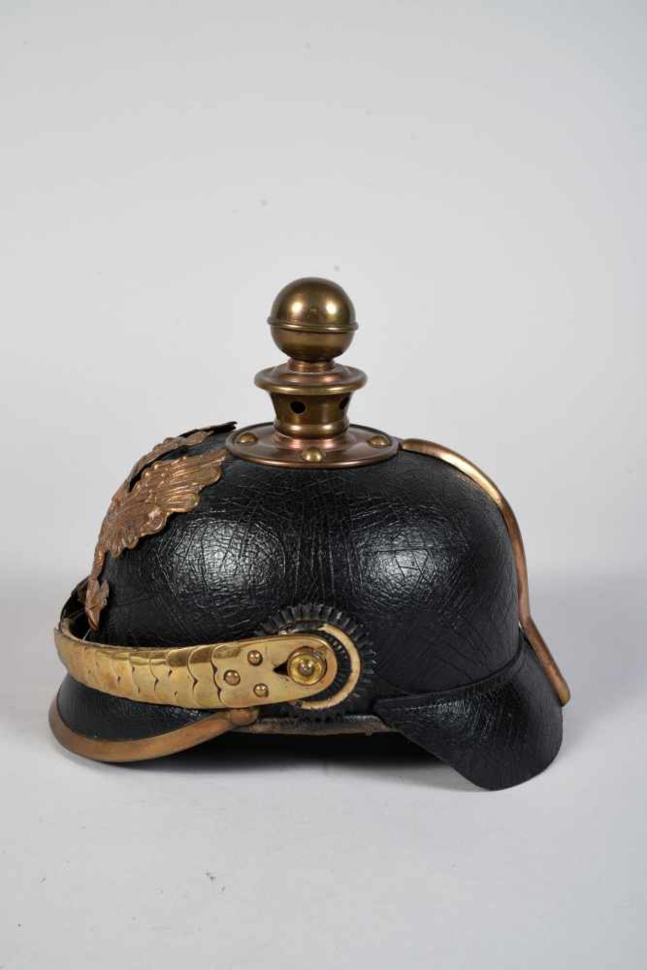 Prusse. Casque à boule troupe mod 95. Bombe bien en forme mais tout le vernis est craquelé, bonnes - Bild 2 aus 6