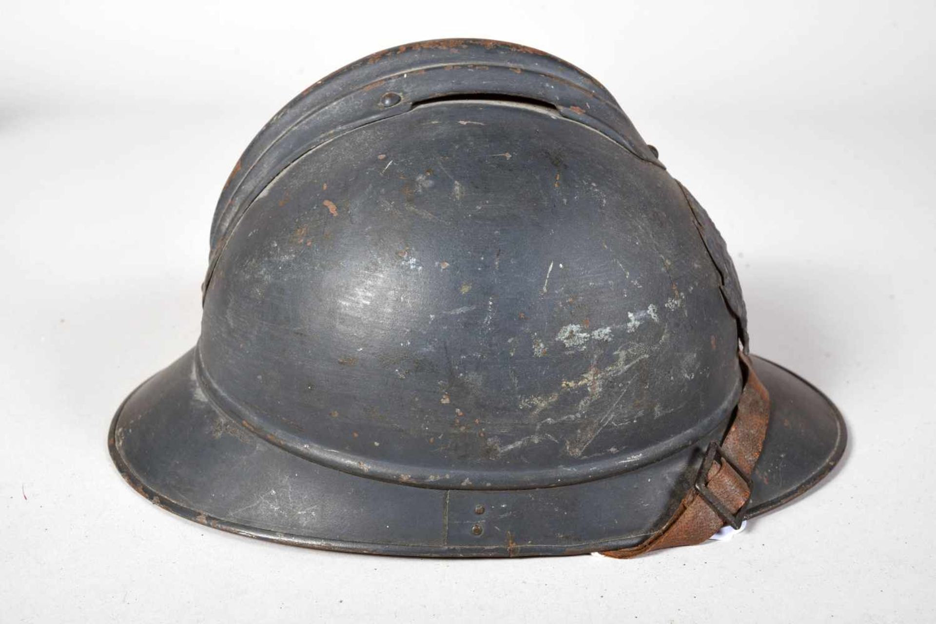 Casque Adrian 1915. Service de Santé. Peinture bleu d’usine. Coque B, tampon « Le Jouet de Paris » - Bild 3 aus 5