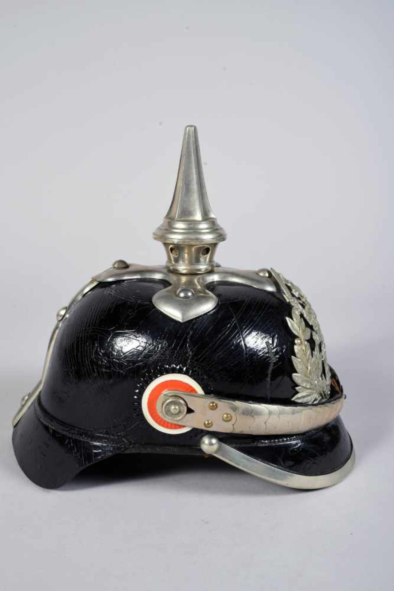 Hesse. Casque à pointe de troupe mod 95 de Dragon. Belle bombe sans coups ni déformations, - Bild 3 aus 5