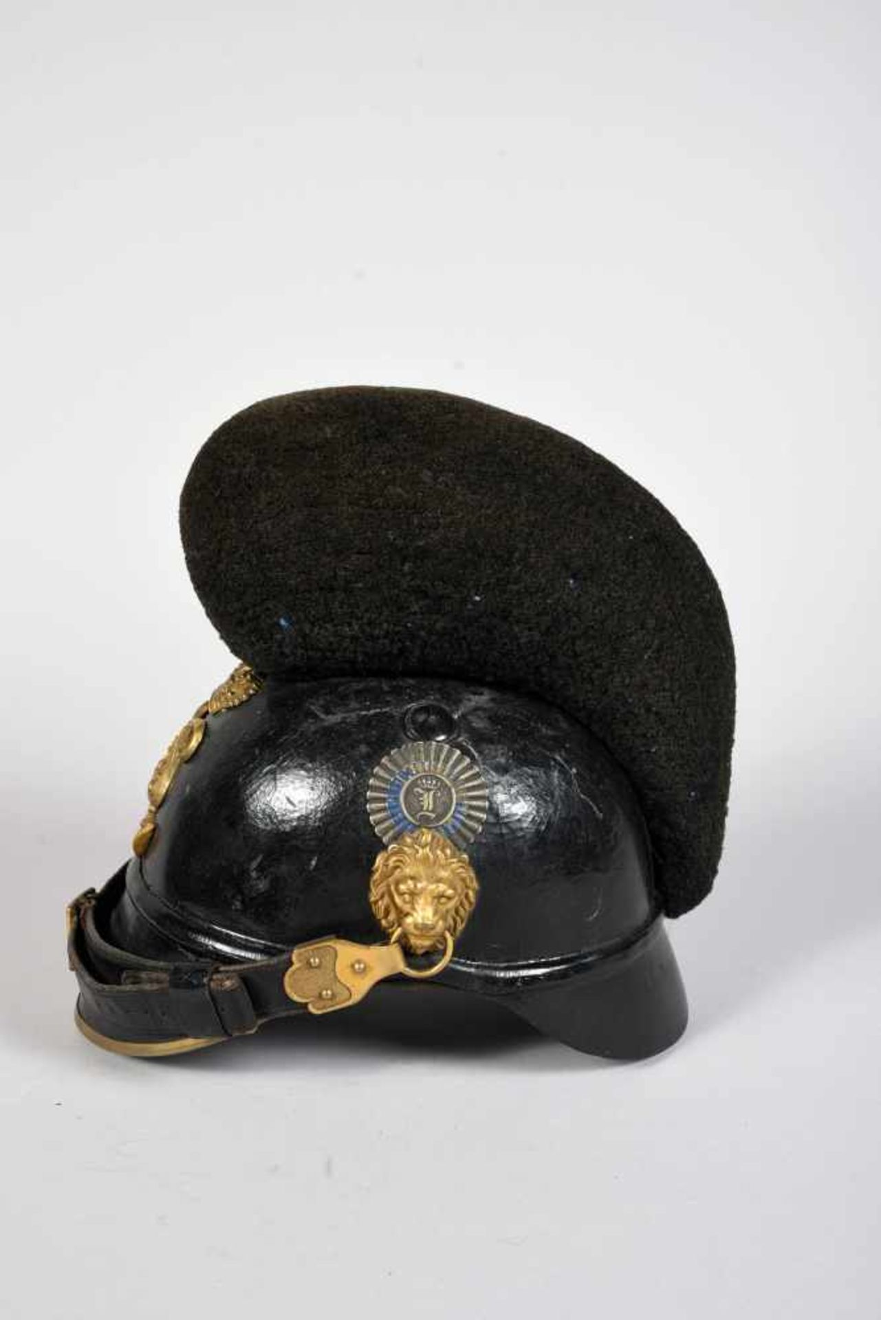 Bavière. Casque Rappenhelm, bombe en bon état, chenille complète et pas mitée, bonne jugulaire et - Bild 2 aus 5