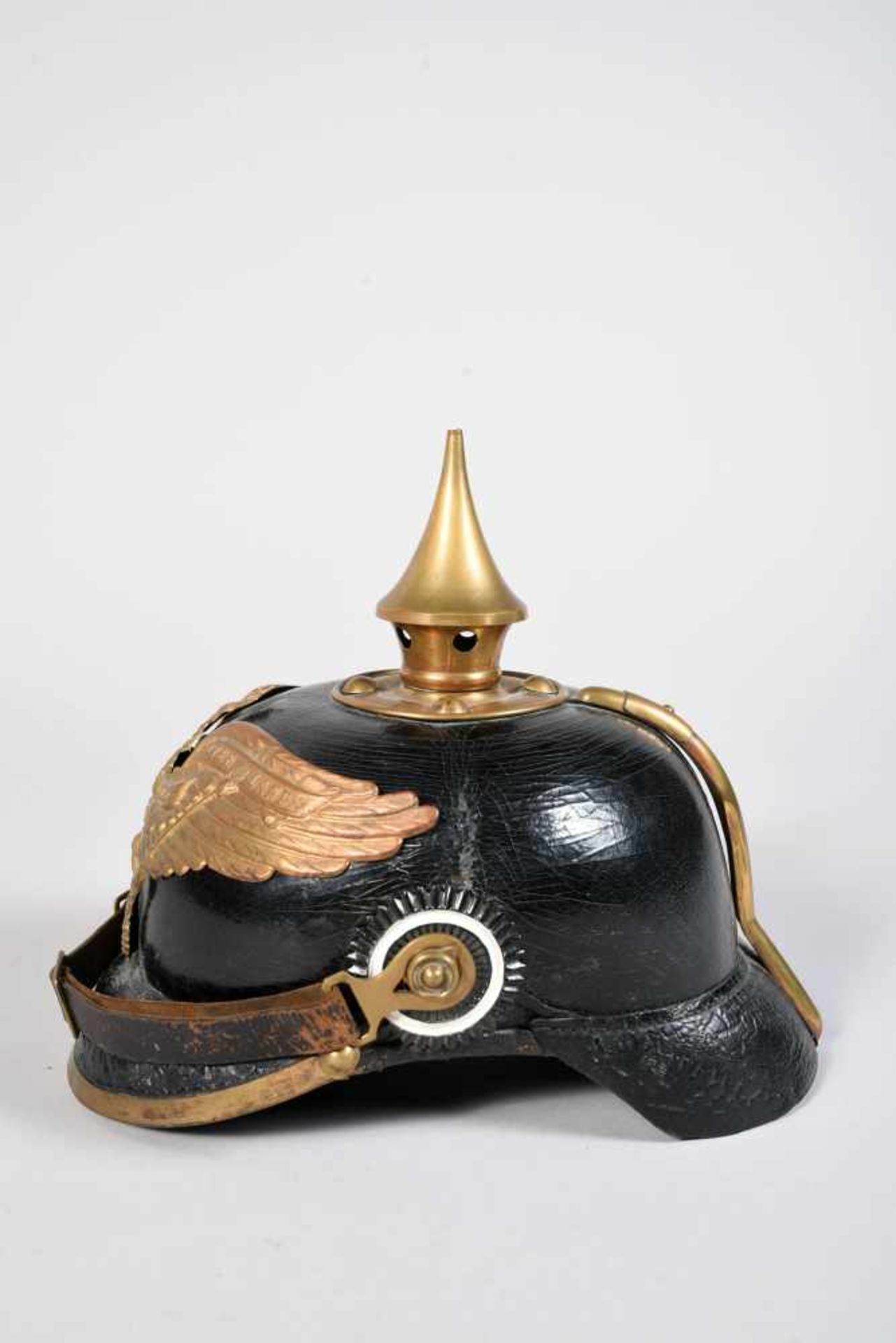 Prusse Casque à pointe de grenadier troupe mod 95. Bombe bien en forme mais dont le vernis a marqué. - Bild 2 aus 6