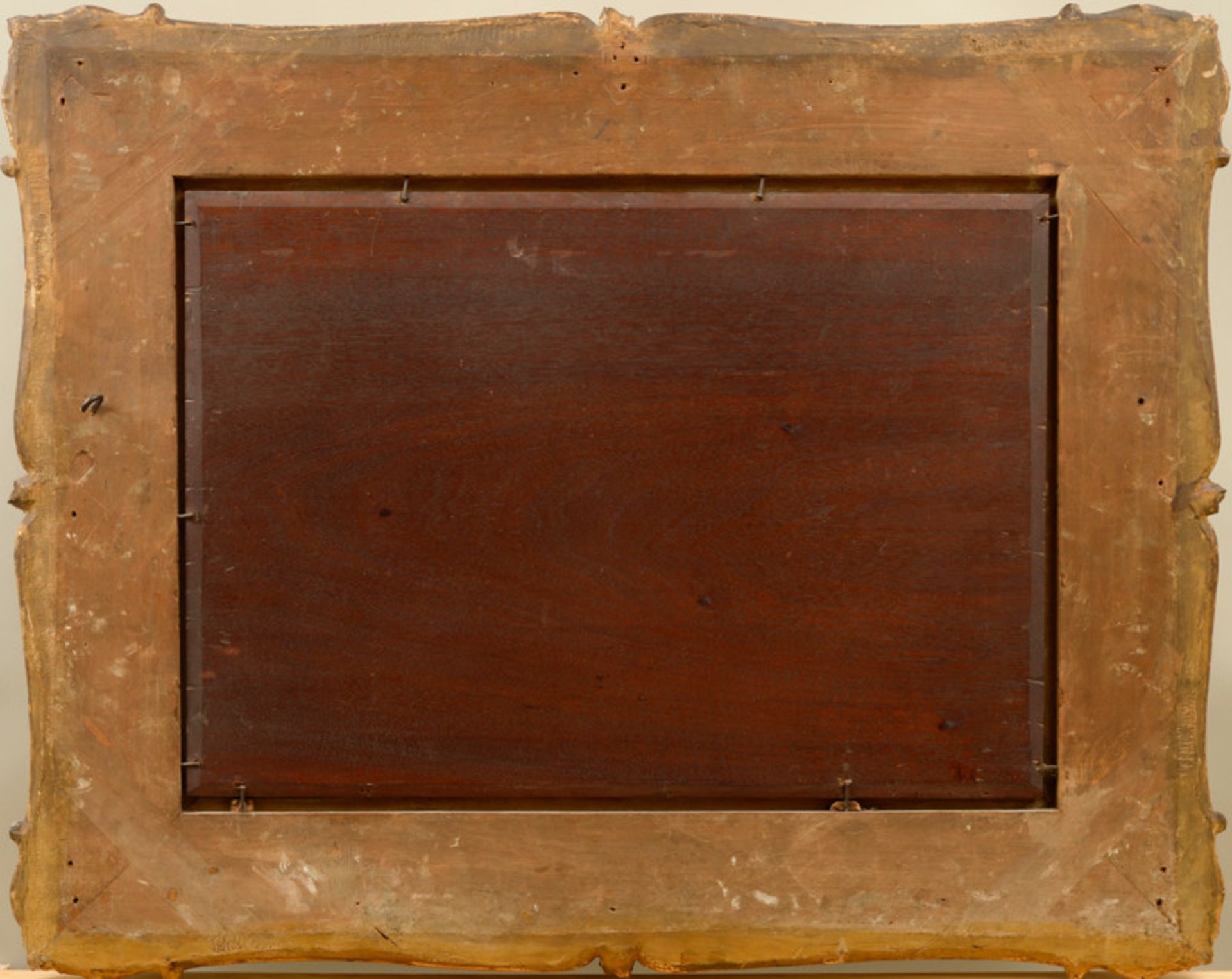 Charles van der Eycken (1809 - 1891) - Öl auf Mahagoni-Holzplatte, "Niederländische Winteridylle - Bild 2 aus 3