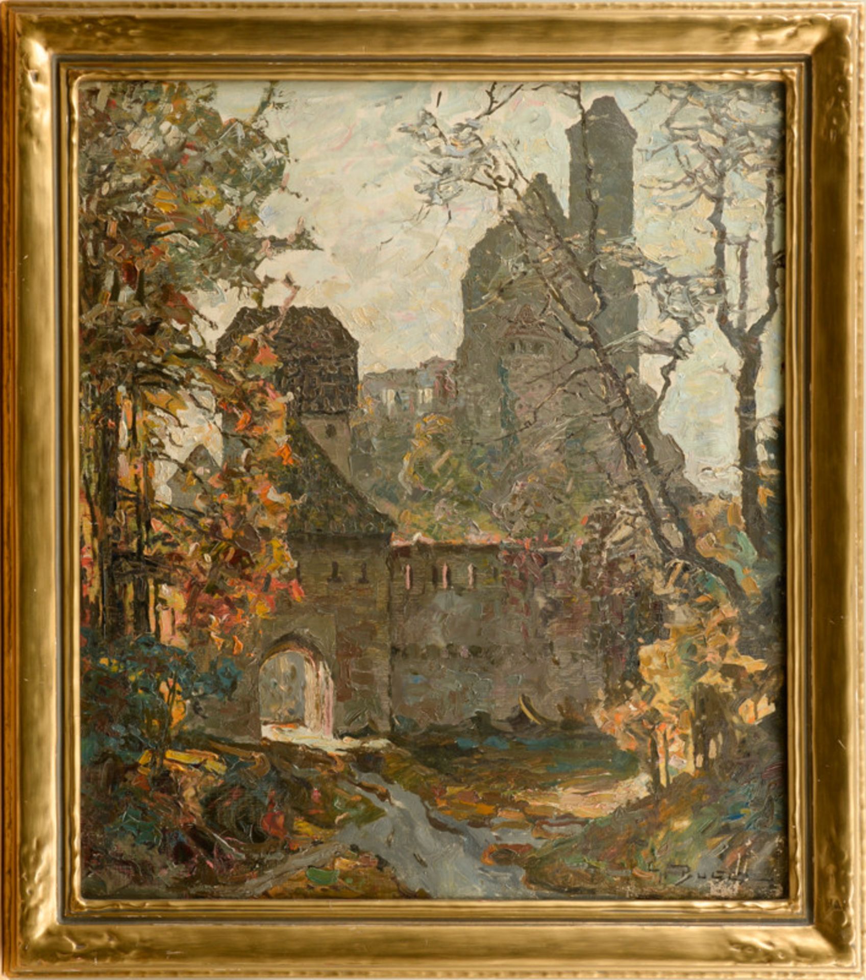 Hermann Busse (1883 - 1970) - Öl auf Leinwand, "Burg Hornberg am Neckar (ehemaliger Sitz des Götz