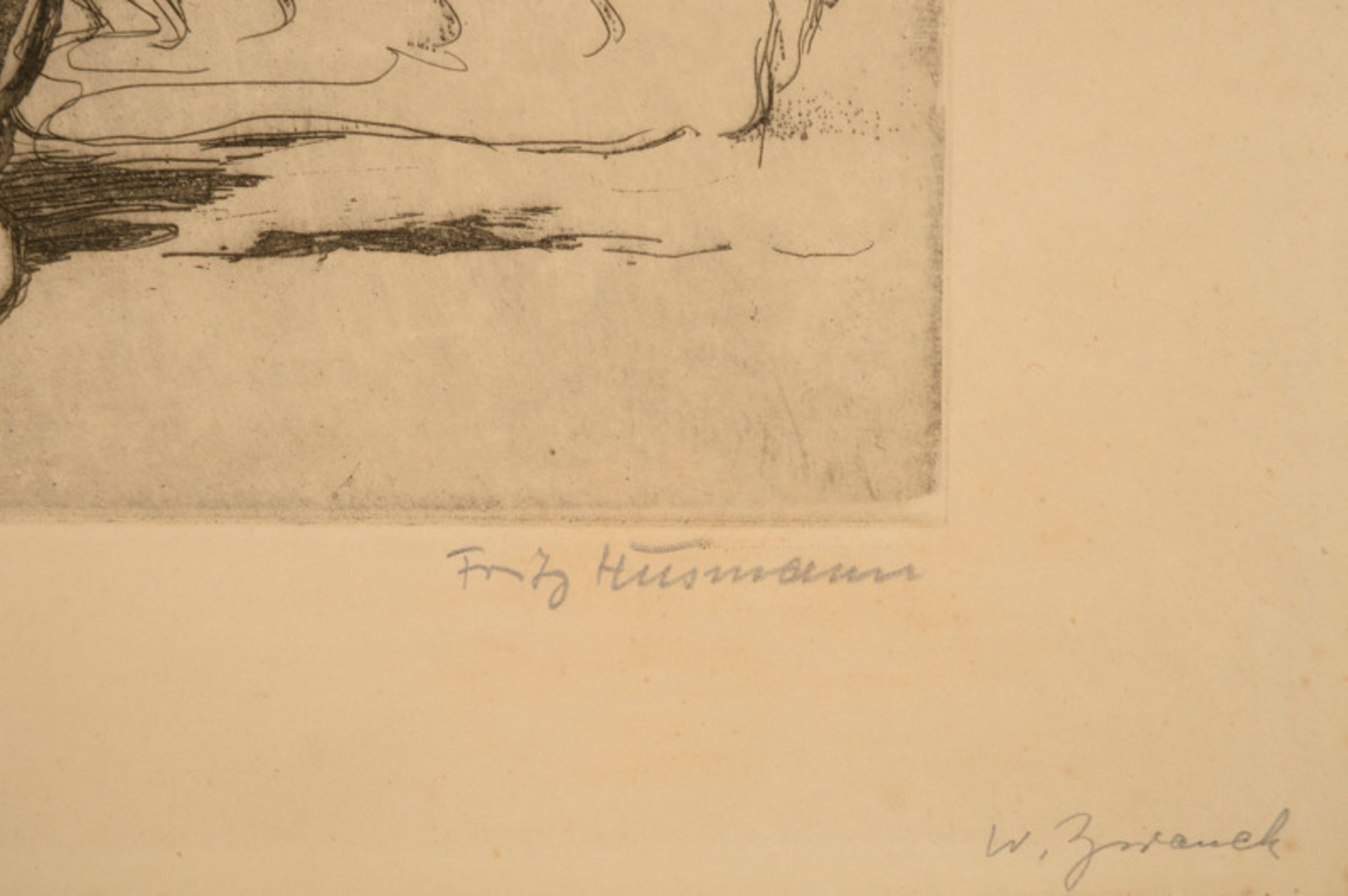 Fritz Husmann (1896 - 1982) - Radierung auf Papier, "Frauen auf dem Felde", 1942unten rechts - Bild 3 aus 3