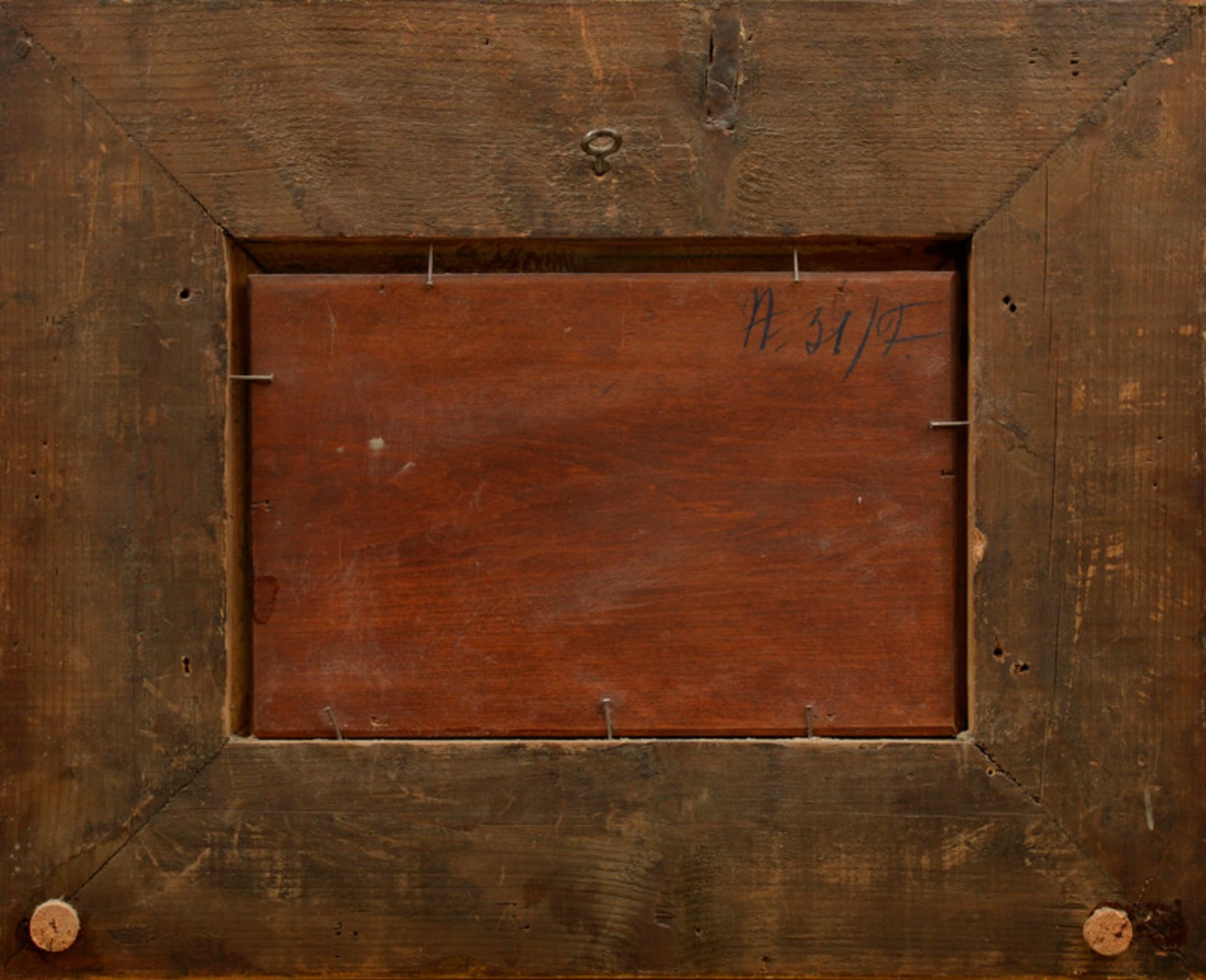 T. Viorsky (19./20. Jahrhundert) - 1 Paar Öl auf Mahagoni-Holzplatte, "Wolfsrudel einen - Image 2 of 4