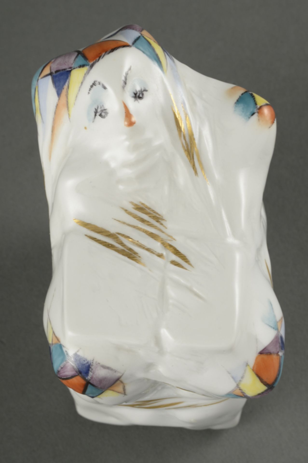 Jörg Danielczyk (1952 - ?) - Porzellanfigur der Manufaktur Meissen, "Gefesselter Clown"blaue - Bild 2 aus 4