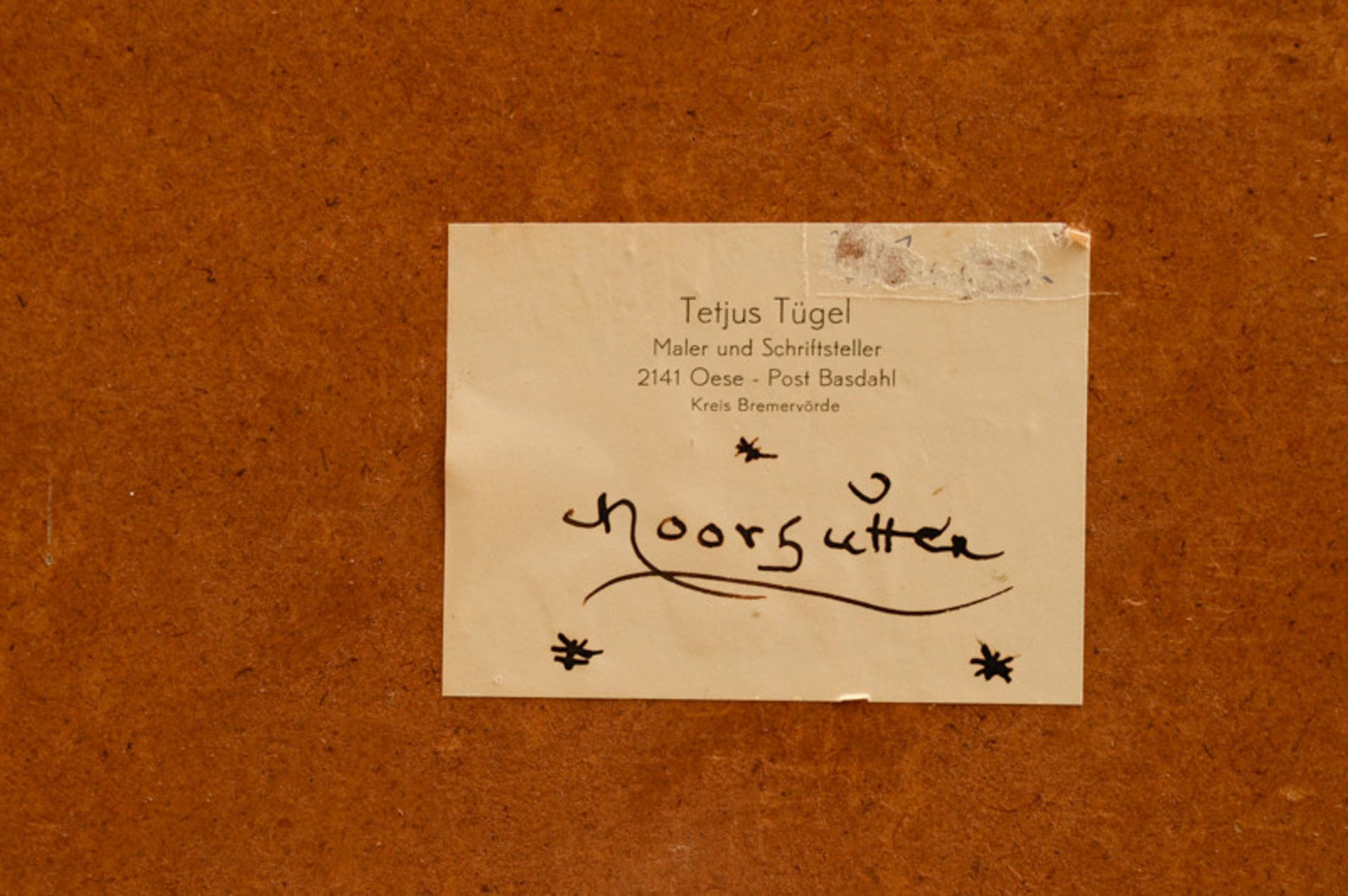 Tetjus Tügel (1892 - 1973) - Öl (Lasurtechnik) auf Papier/Hartfaserplatte, "Moorkaten"signiert, - Image 2 of 3