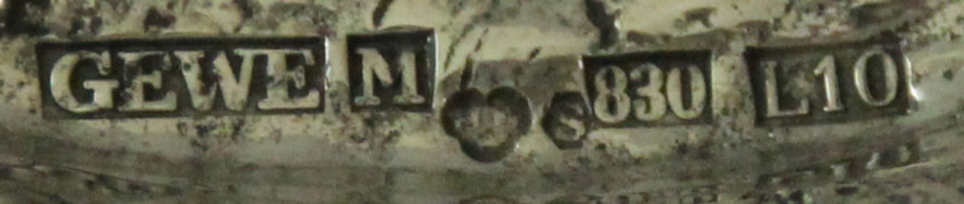 Ovales Schälchen aus 830er Silber, Schweden, 20. Jhd., Gewicht ca.: 42gr.durchbrochen gearbeitete - Bild 3 aus 3