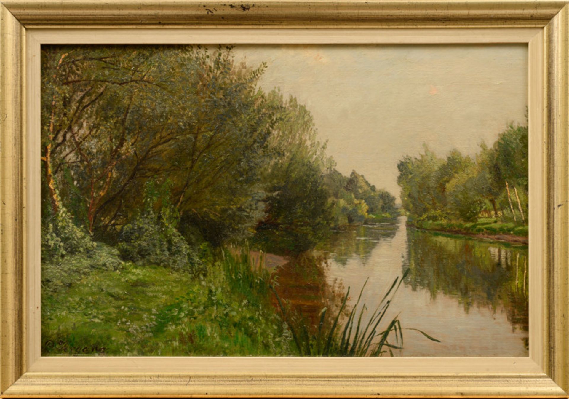 Paul Vorgang (1860 - 1927) - Öl auf Leinwand, "Spreewald Landschaft"unten links signiert, guter