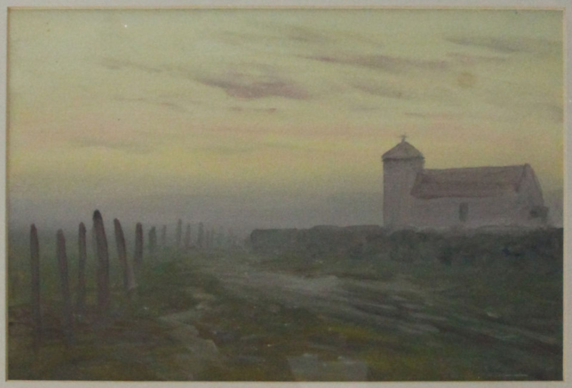 Friedrich Wilhelm Schwinge (1852 - 1913) - Gouache auf Papier, "Keitumer Kirche auf Sylt im - Bild 2 aus 3