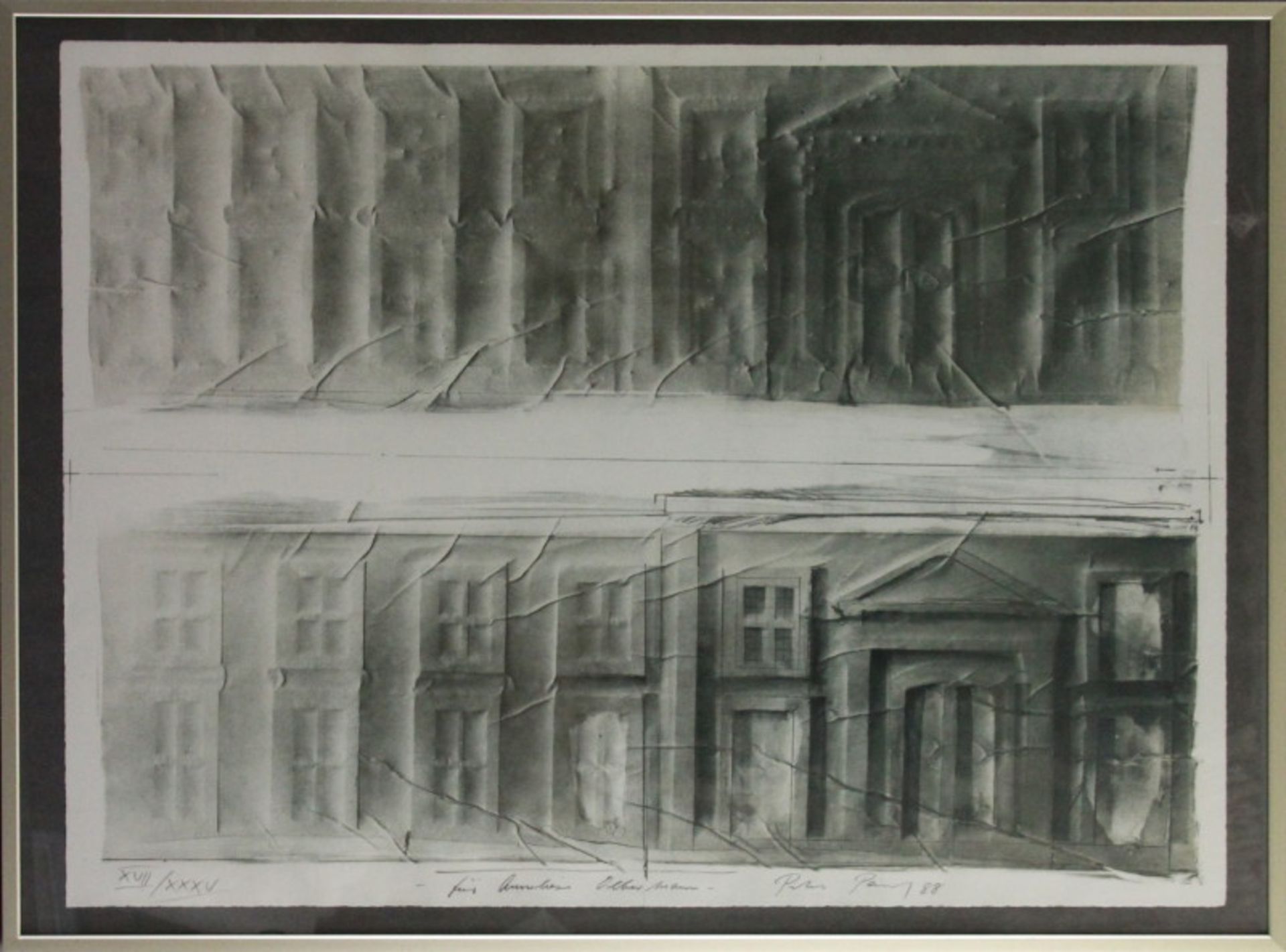 Peter Paul (1943-2013) - Farblithographie auf Papier, "Architektur", (19)88signiert, datiert und