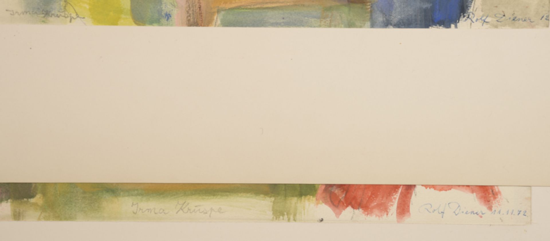 Rolf Diener (1906 - 1988) - 1 Paar Aquarelle auf Papier, "Portrait Irma Kruspe", 12.5.73 / 11.11. - Image 2 of 2