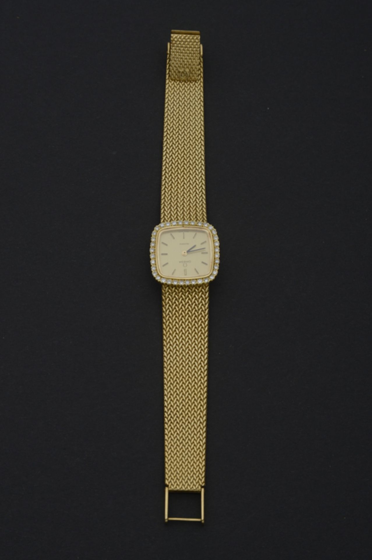 Damenarmbanduhr aus 750er Gelbgold der Manufaktur: Omega Uhren, Biel (Schweiz), 20. Jhd., Gewicht
