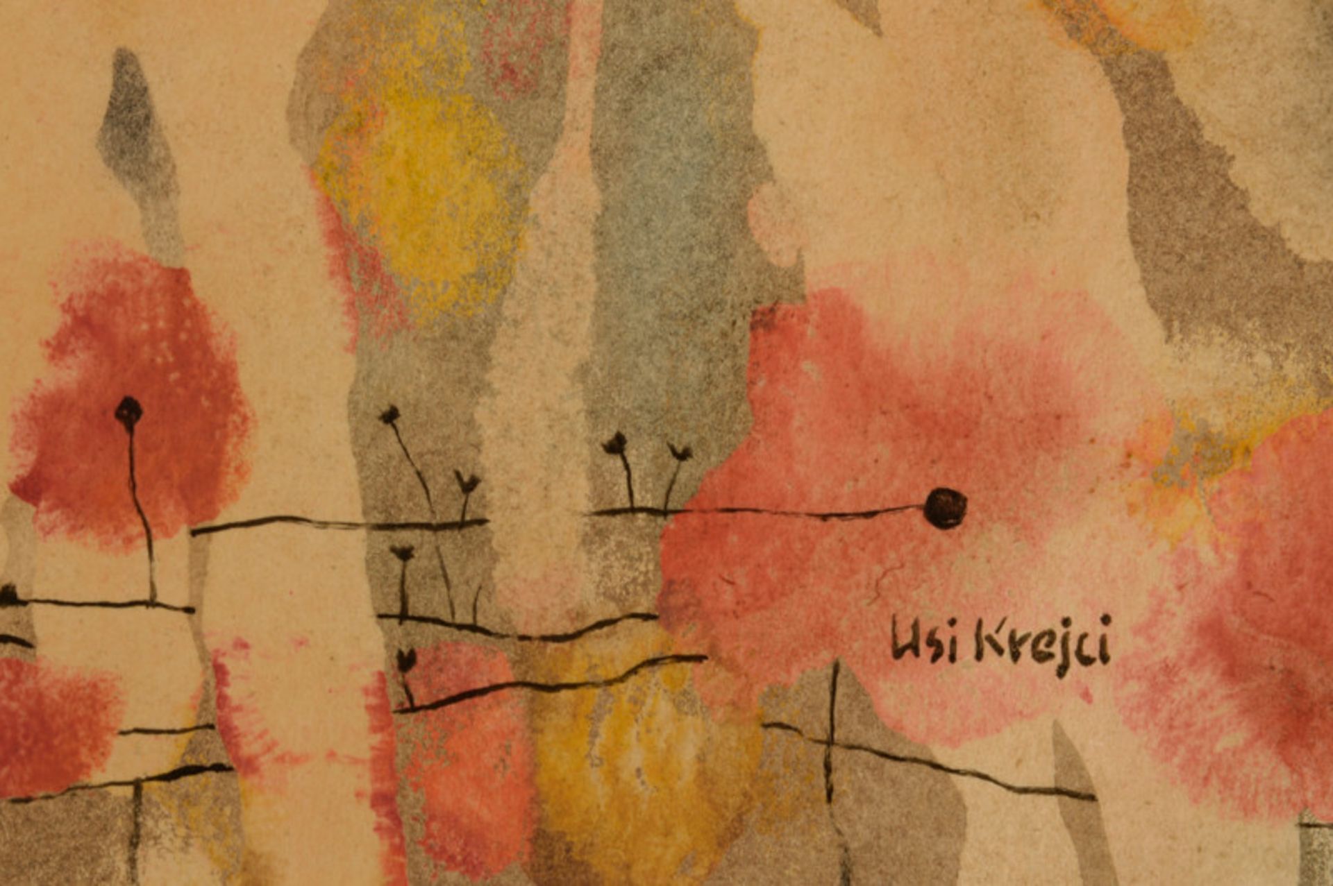 Usi Krejci (20. Jahrhundert) - Signierte Künstlermappe mit 4 Mischtechniken, 2 Farblithographien - Image 4 of 4