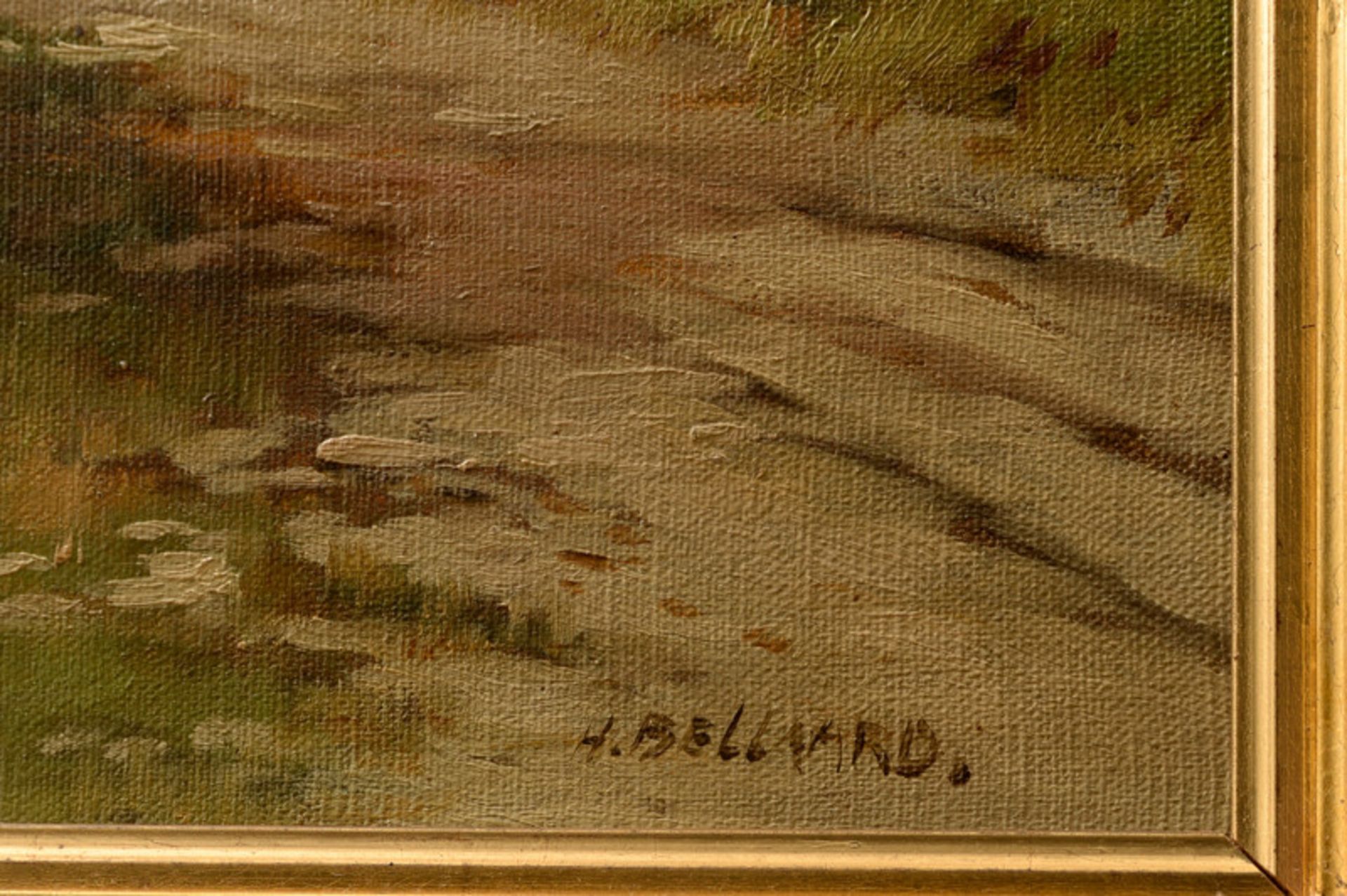 Henk Bellaard (1896 - 1975) - Öl auf Leinwand, "Niederländische Flußlandschaft mit beladenem Kahn am - Bild 3 aus 3
