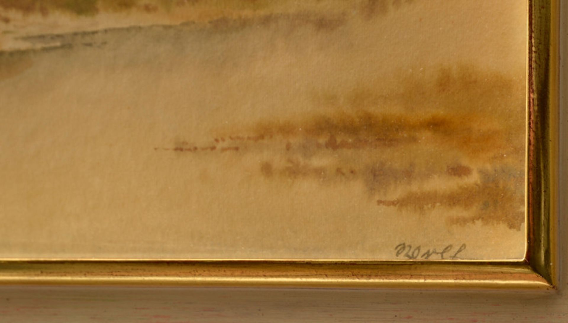 Maler (20. Jhd.) - Aquarell auf Papier, "Winter am Fluß"unten rechts signiert, guter - Bild 2 aus 2