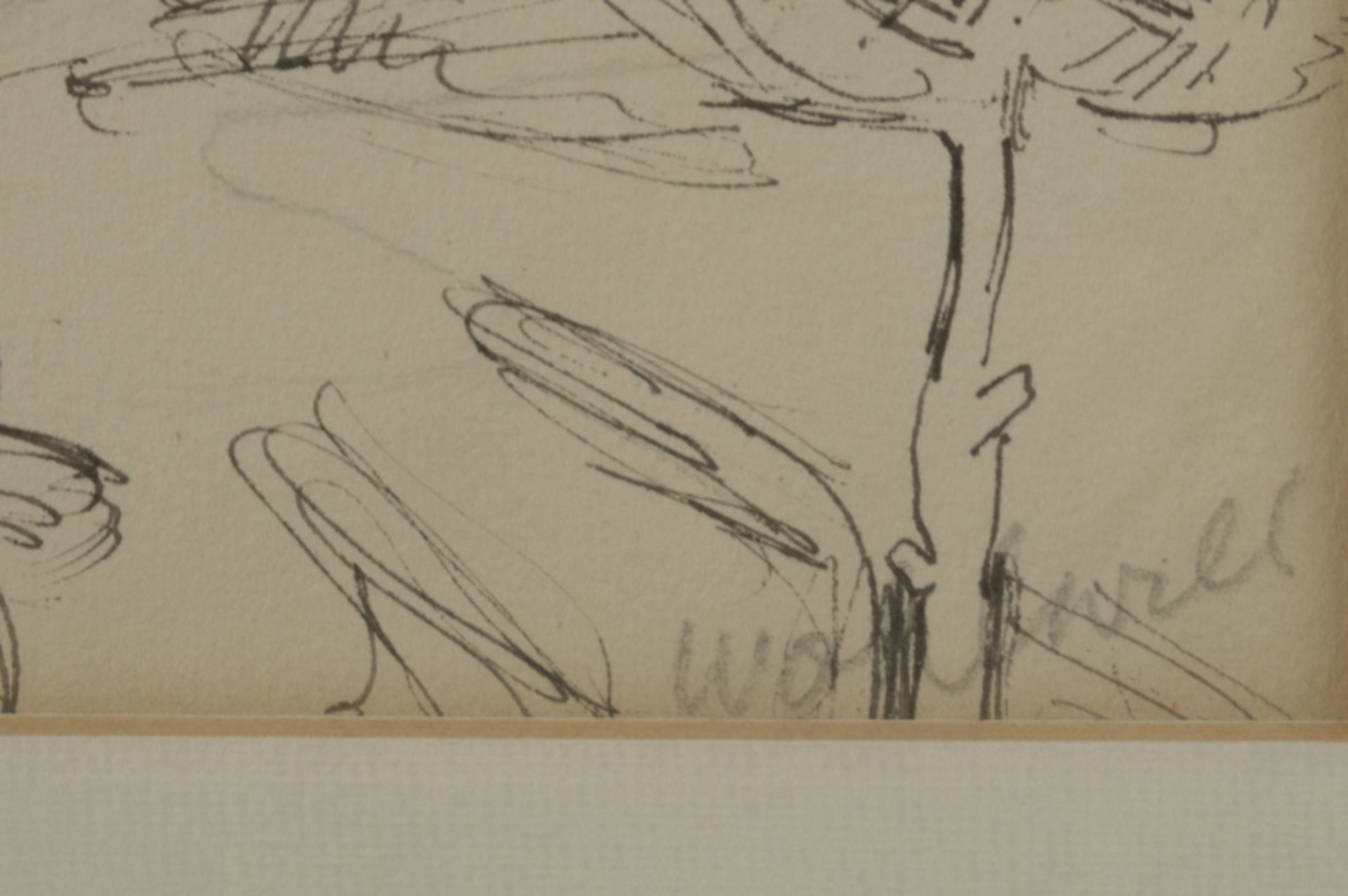 Gretchen Wohlwill (1878 - 1962) - Federzeichnung auf Papier, "Landschaft mit Berg"unten rechts mit - Bild 2 aus 2