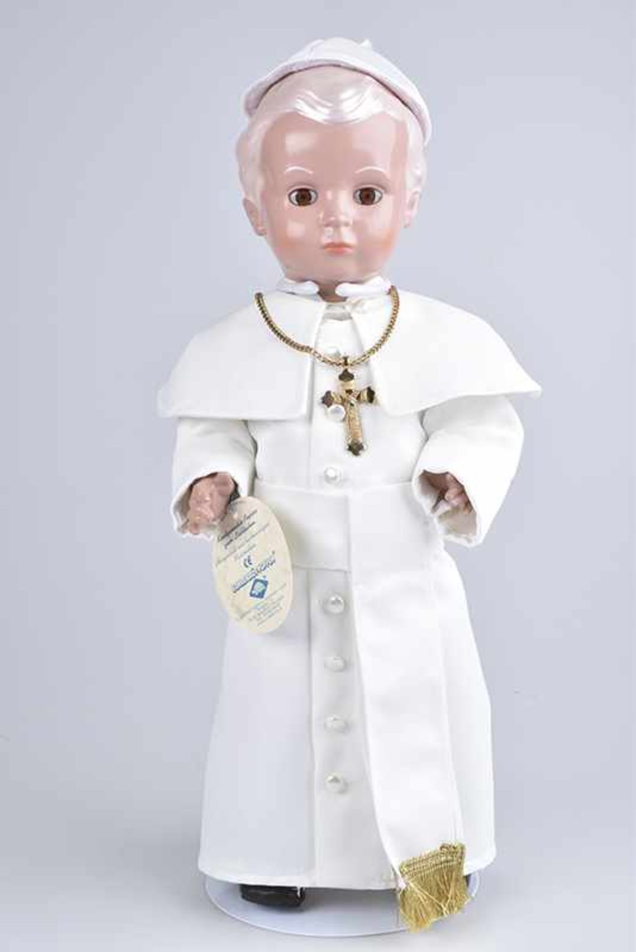 SCHILDKRÖT Puppe-Papst Benedict, gem. SiR REP 41, braune Glasaugen, 5-tlg.-Stehpuppenkörper, in