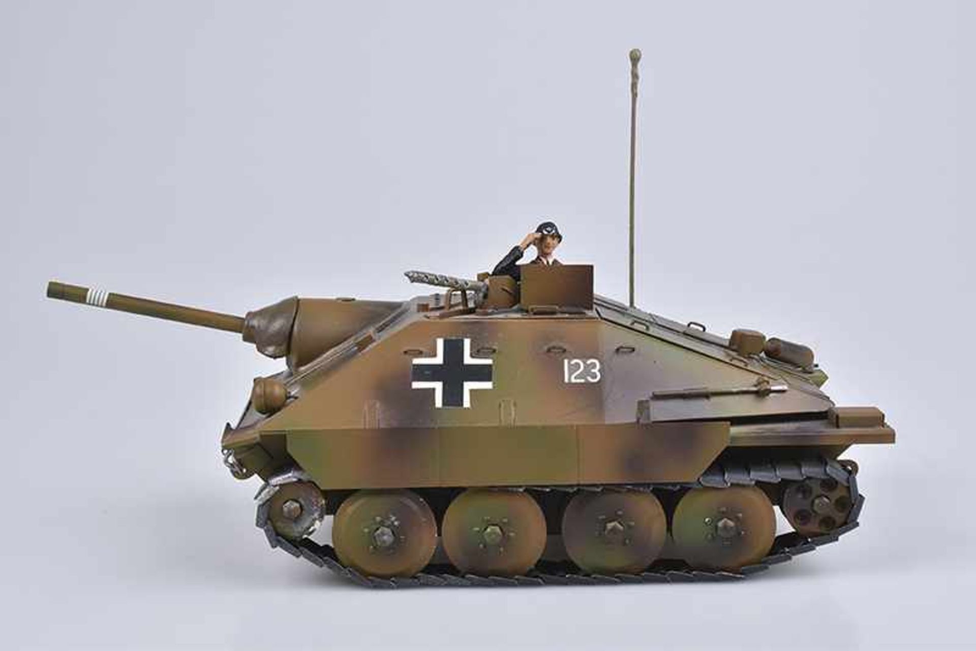 LINEOL DUSCHA Jagdpanzer, "Hetzer", Metall, 7 cm Serie, L 28 cm, Kanonenrohr, MG, 1