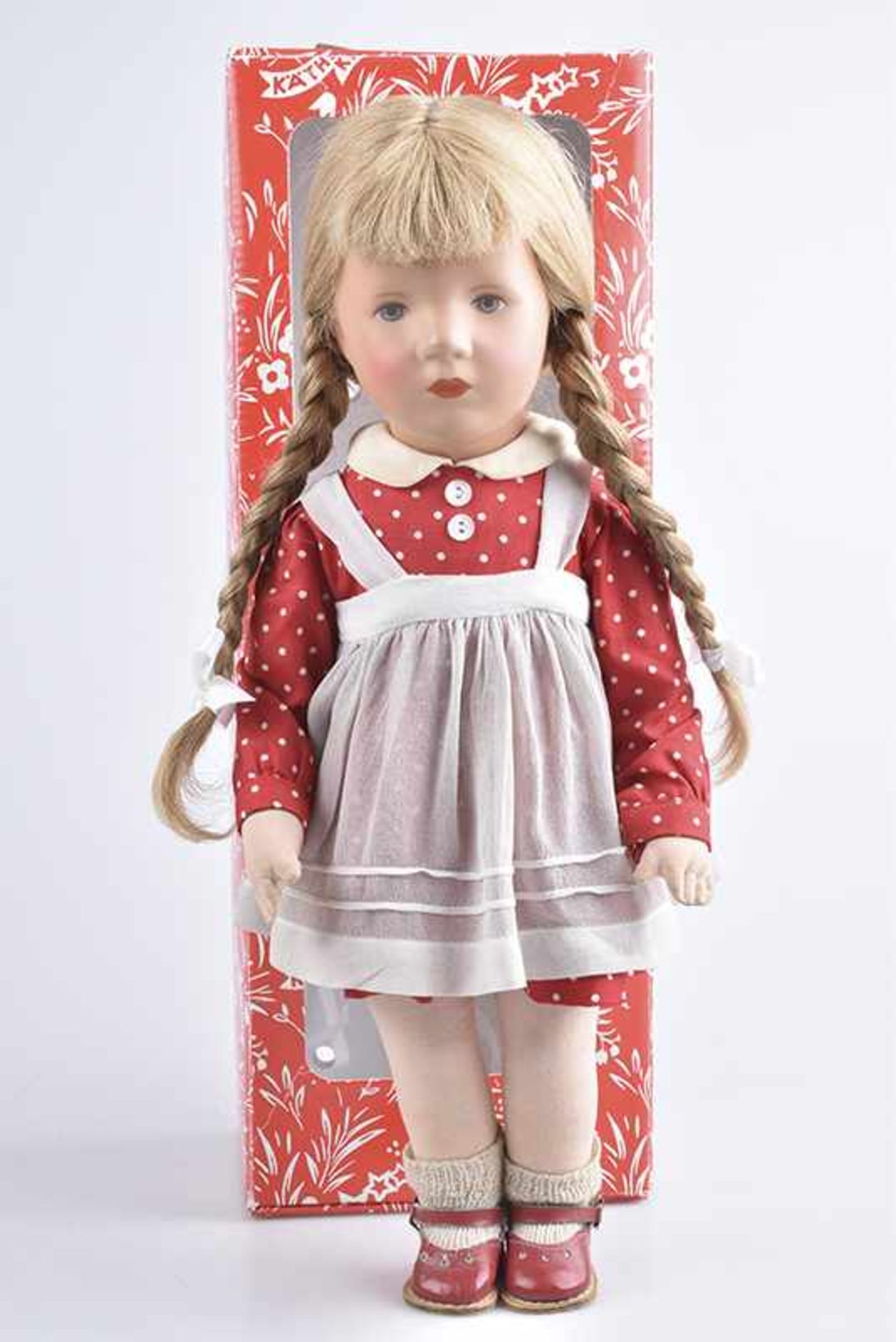 KÄTHE KRUSE Puppe kleines deutsches Kind, Kunststoffkopf, Fußsohle gestempelt Made in Germany