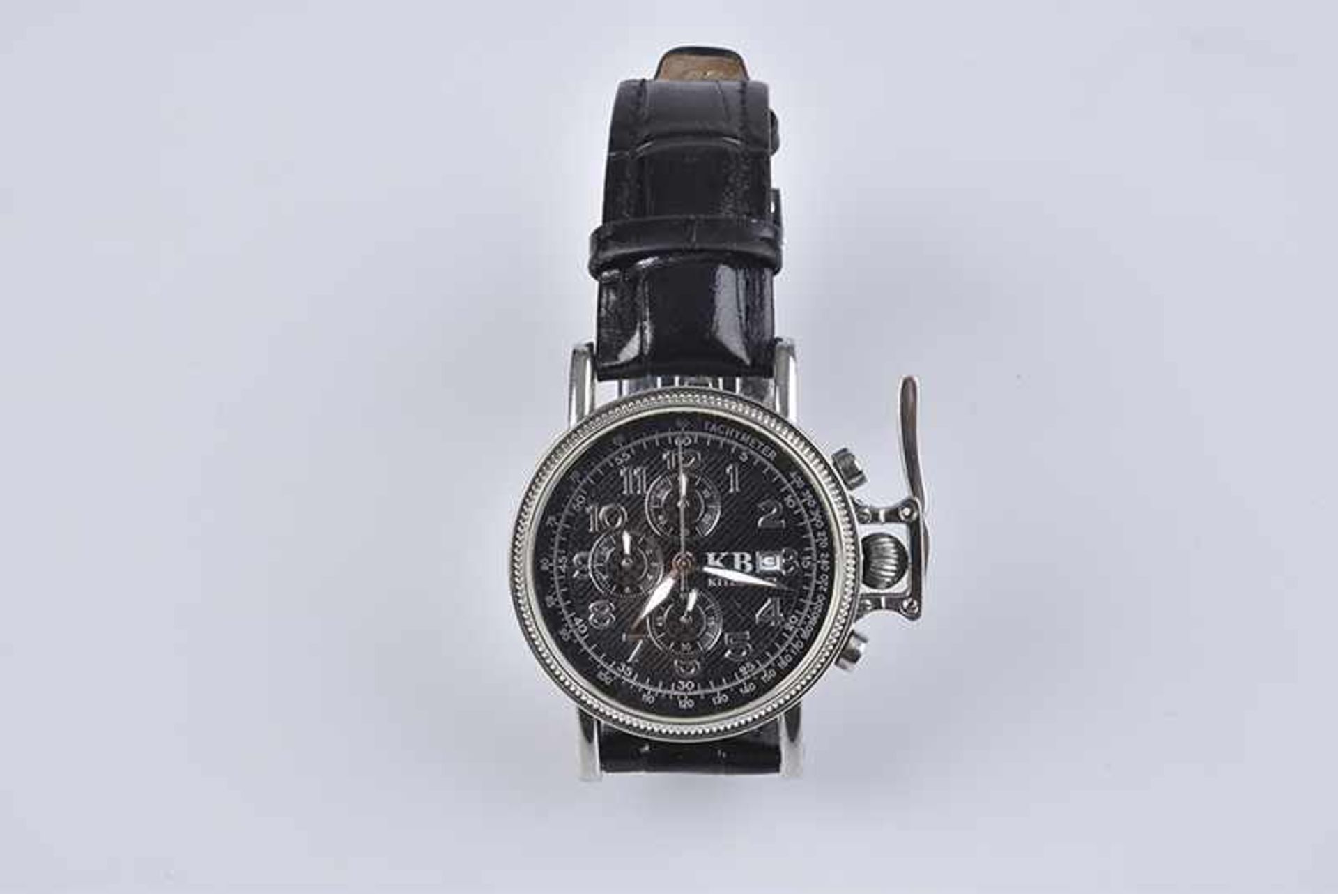 KITZBÜHEL SCHROLL Stopp Watch Herrenarmbanduhr, aus Kleinserie, D 4,2 cm, ff, schwarzes