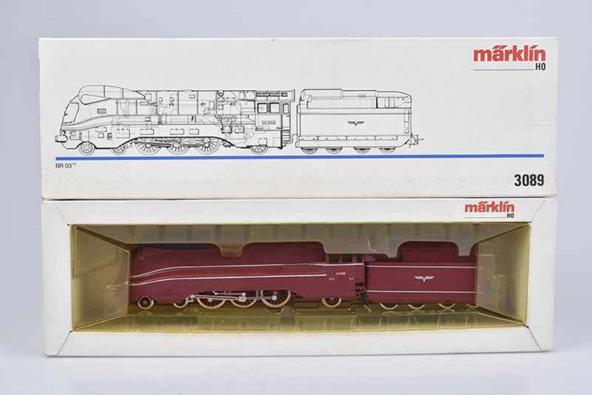 MÄRKLIN Dampflok 3089, H0, BN 03 1055 der DRG, Öltender, 3L AC, Guss, Stirnbeleuchtung, verharzt,