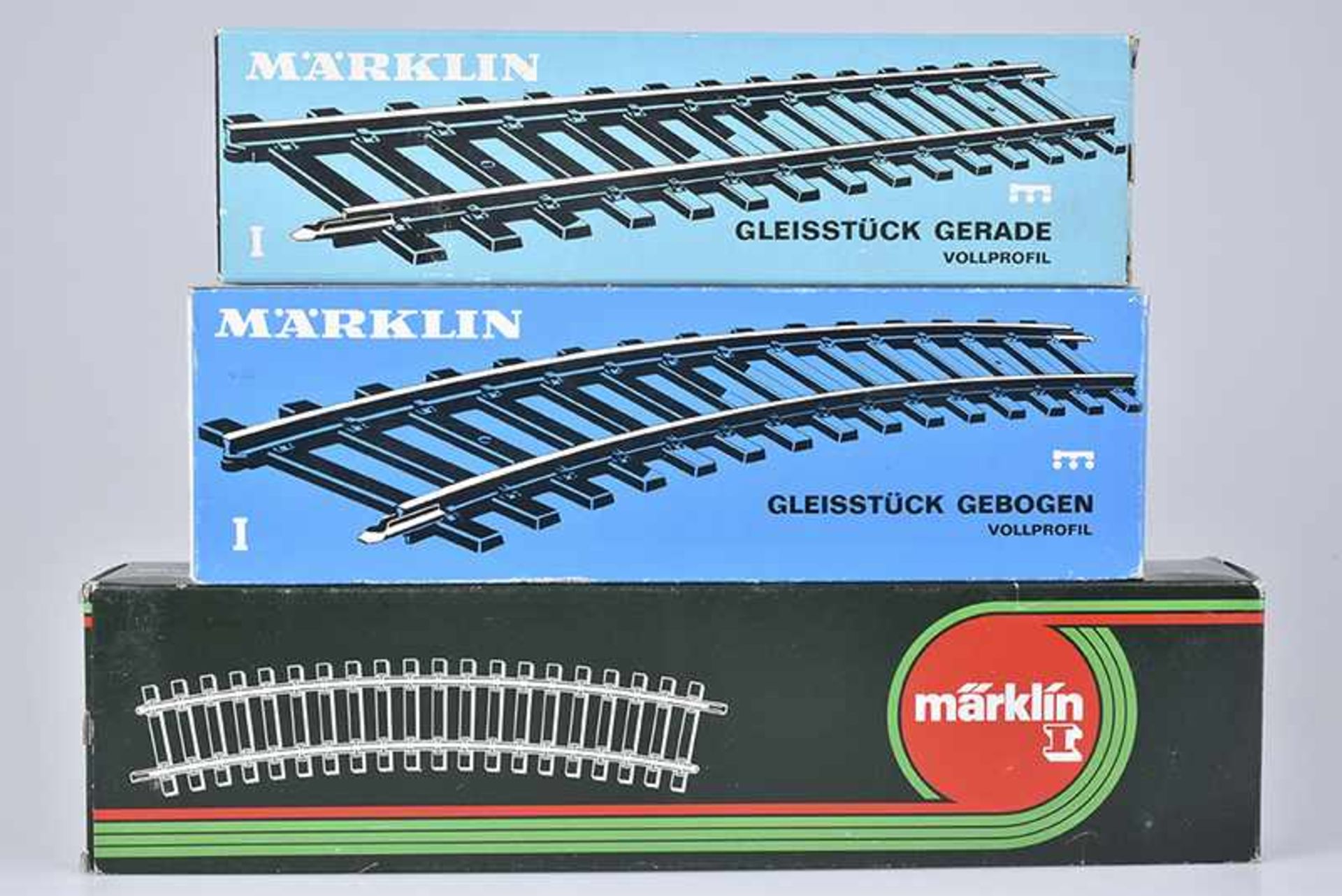 MÄRKLIN Gleiskonv. S1, 30 Gleise, 10 x gebogene Gleise 5921, 10x gerade Gleise 5900 und 10x gebogene