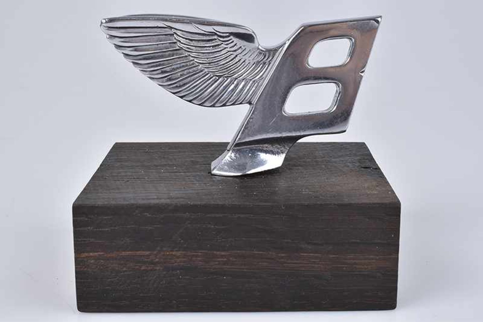 Emblem/ Kühlerfigur/ Car Mascot Bentley, Flying B, Geflügeltes B, Metall, verchromt, H 5 cm, L 9 cm,