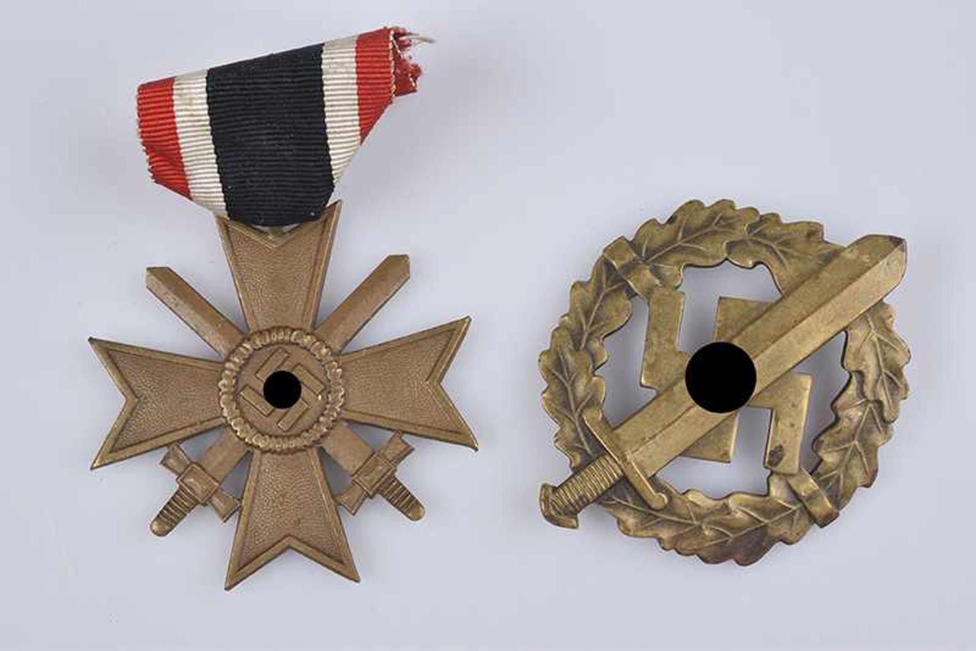 Konv. 2 Orden, WK II, SA Wehrsportabzeichen in Bronze, mit Herst. E. Schneider, Lüdenscheid,