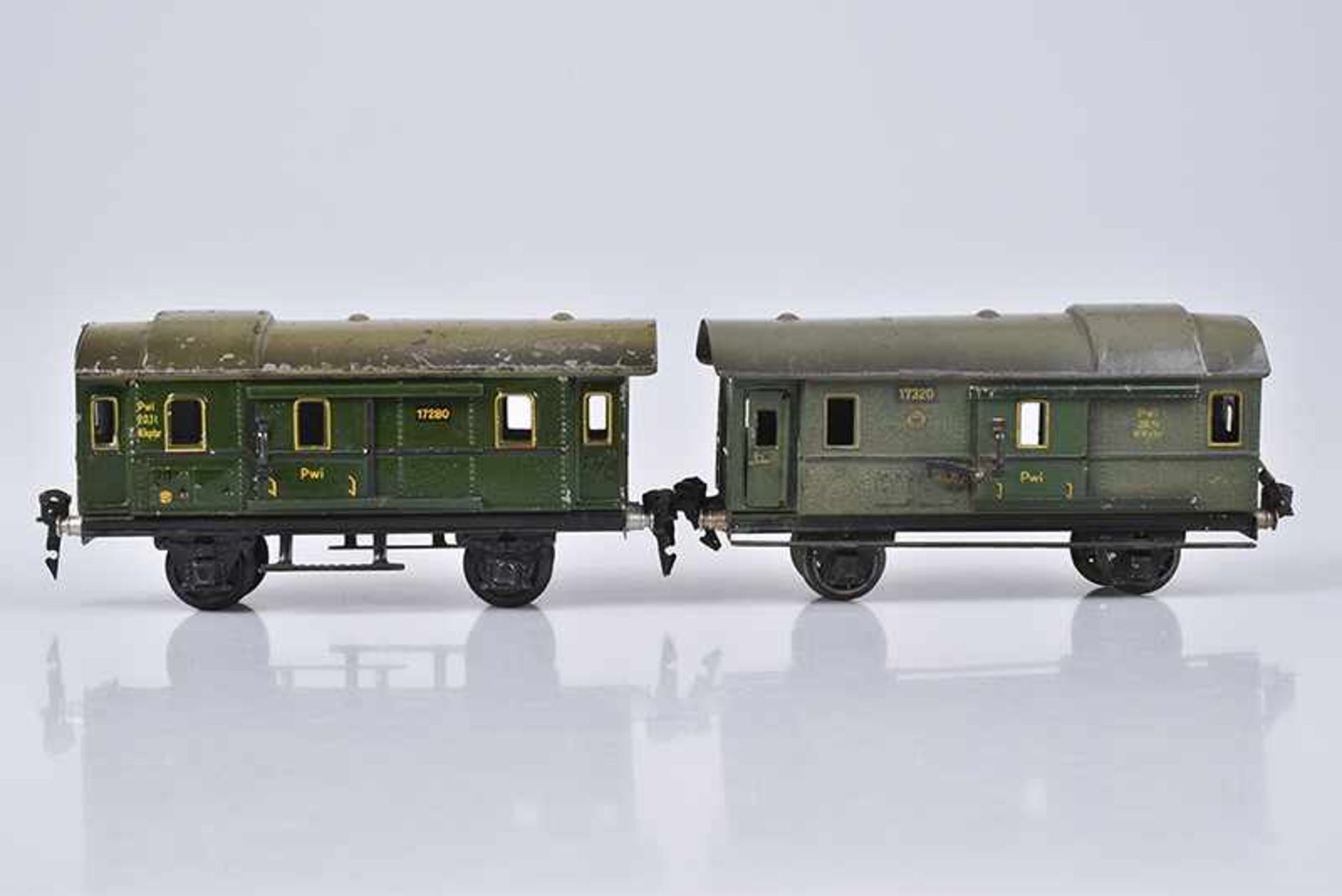 MÄRKLIN 2 Personenwagen, S0, Blech, 1728, BN 17280, 2 ST, L 18,5 cm, 1932-1955, LS am Dach, Z 2-3