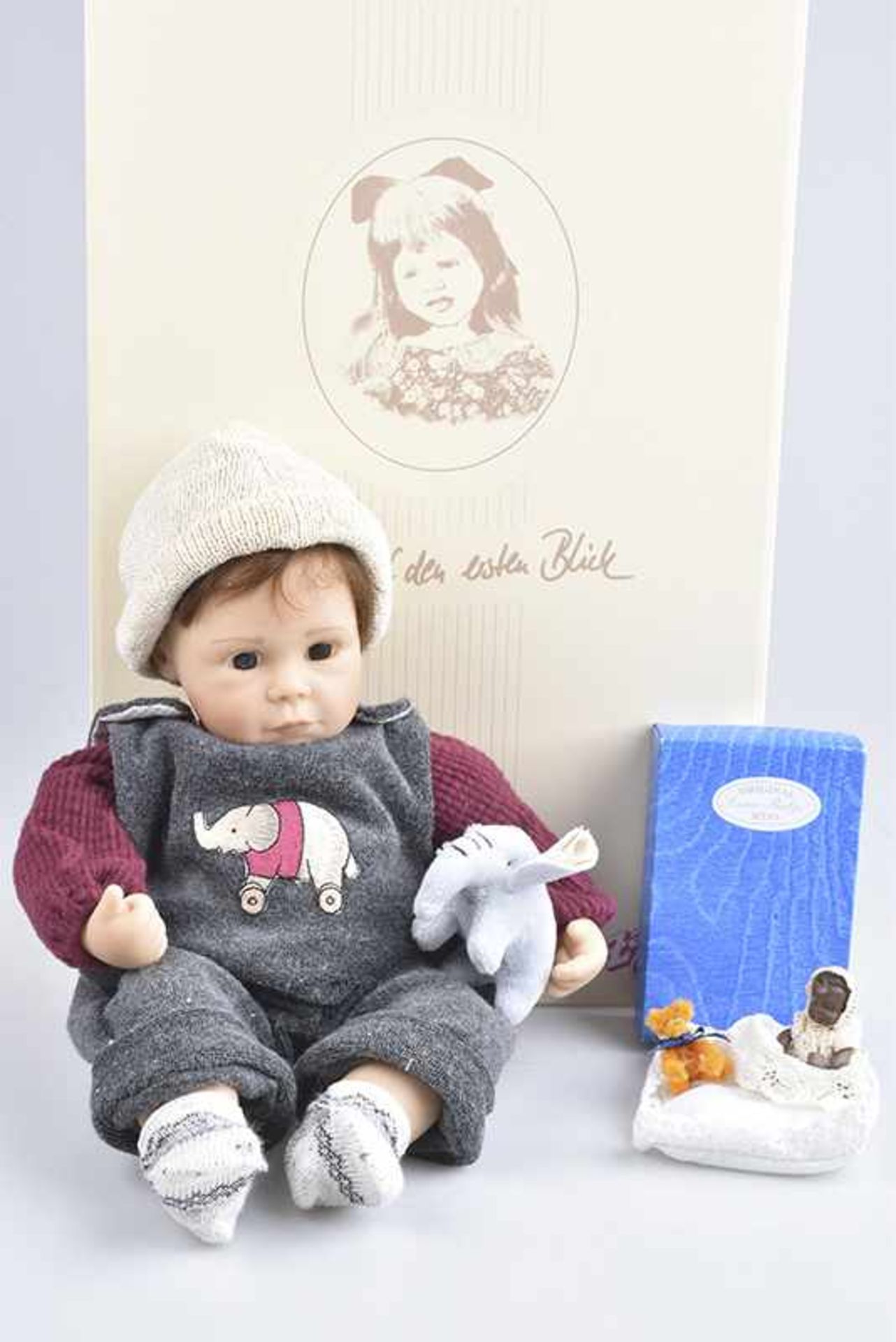 ZAPF CREATION/LUNA BABYS, "Baby Michel", Vinyl/ Stoff, Höhe 36 cm, mit original Kleidung, Okt., Mini