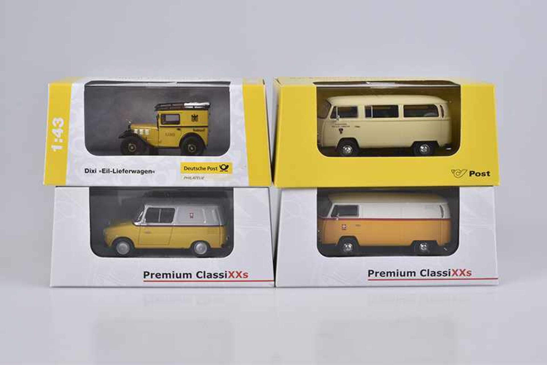 PREMIUM CLASSIXXS 4 Modellautos, Metall, 1:43, Art.-Nr. 11257, Volkswagen T2a "PTT", Swiss