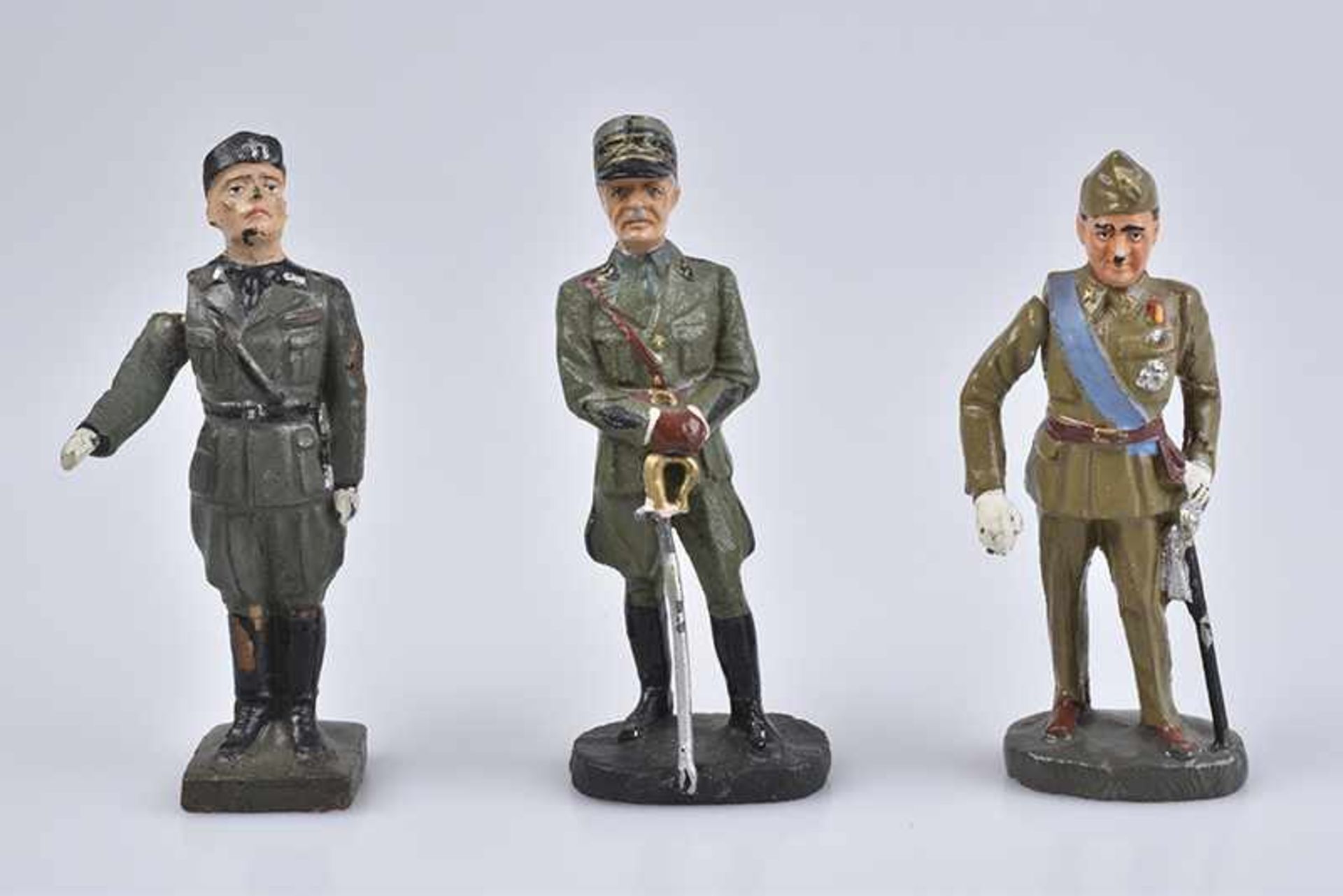 ELASTOLIN LINEOL 3 Persönlichkeiten, M.h., 7,5 cm, General Franco mit beweglichem Grußarm, General